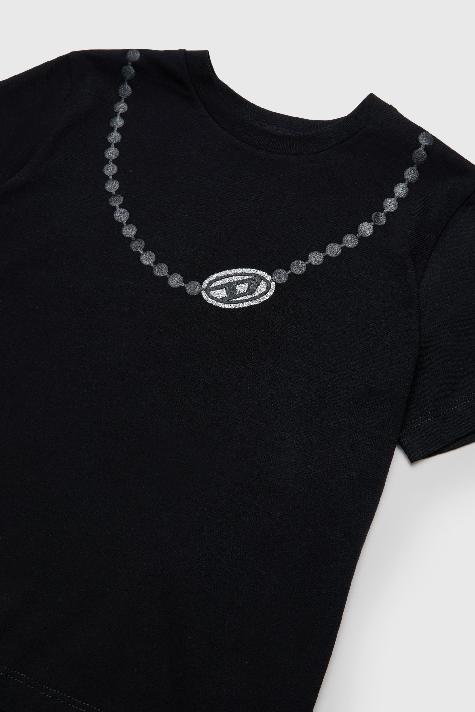 Diesel - TICLA, Camiseta de algod&oacute;n con estampado de collar Mujer in Negro - 3