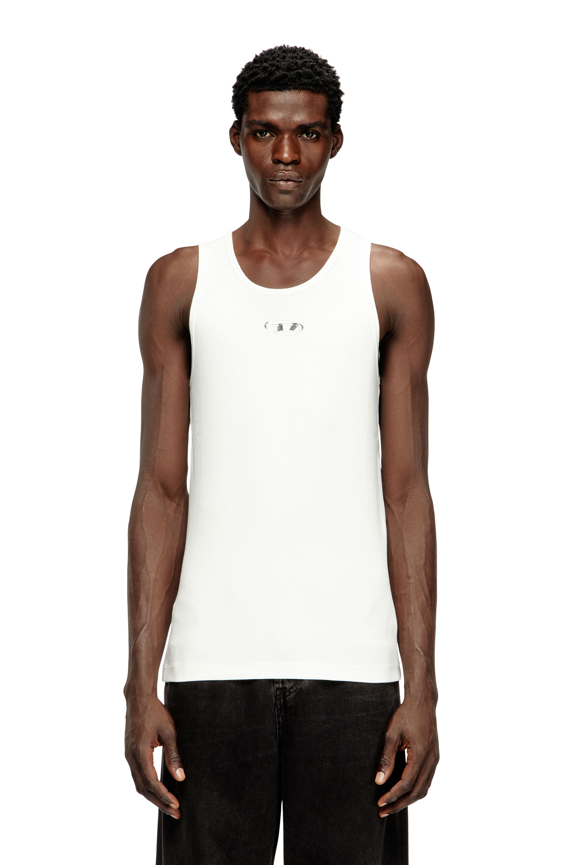 Diesel - T-LIFTY-IOD, Camiseta de tirantes de algodón con logo Hombre in Blanco - 1
