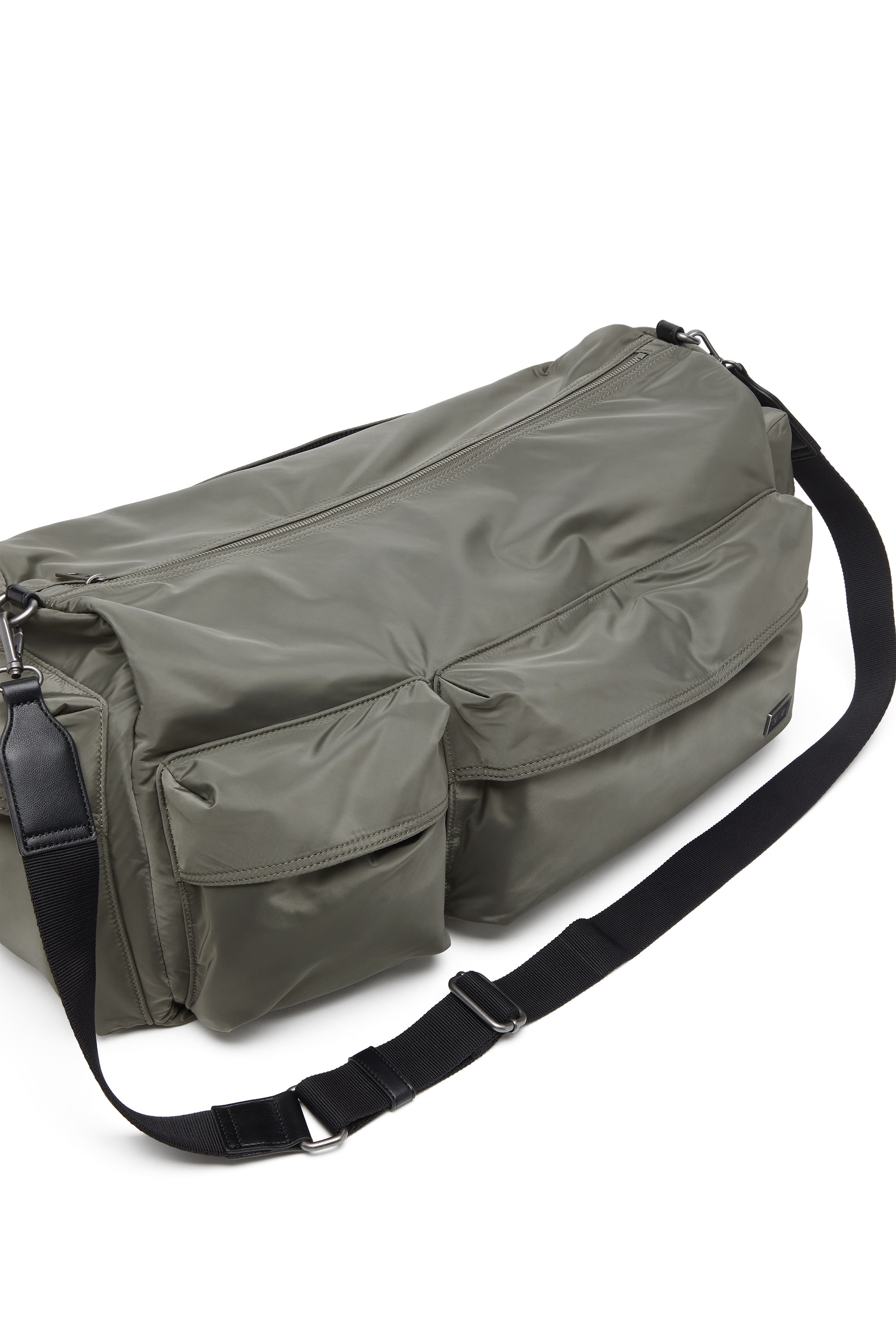 Diesel - MULTI-PKTS DUFFLE X, Multi-Pkts-Bolso de lona multibolsillo en tejido recubierto utility Unisex in Verde - 5