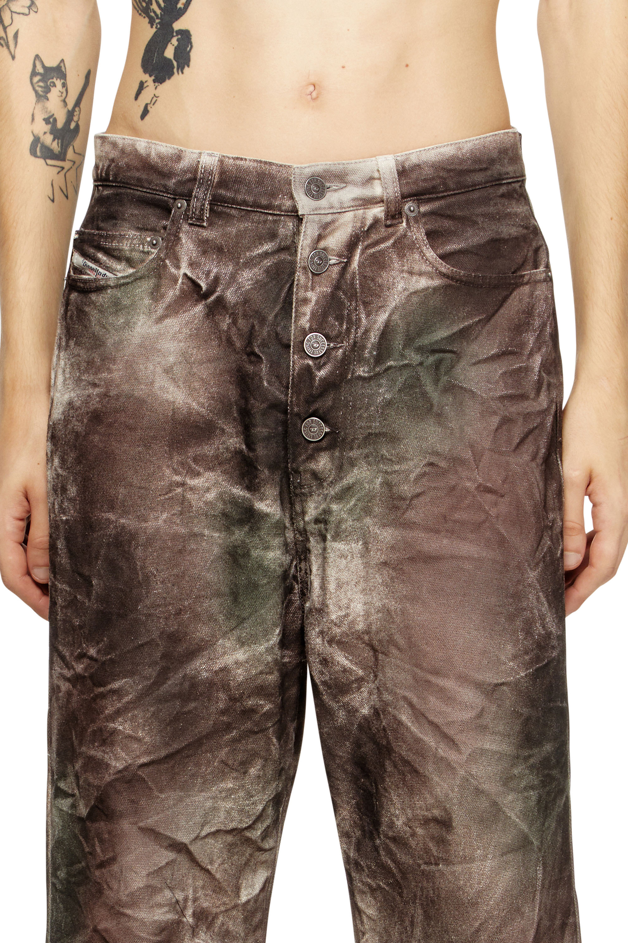 Diesel - P-THUG-PANT, Pantalones en lona camuflaje arrugada Unisex in Multicolor - 4