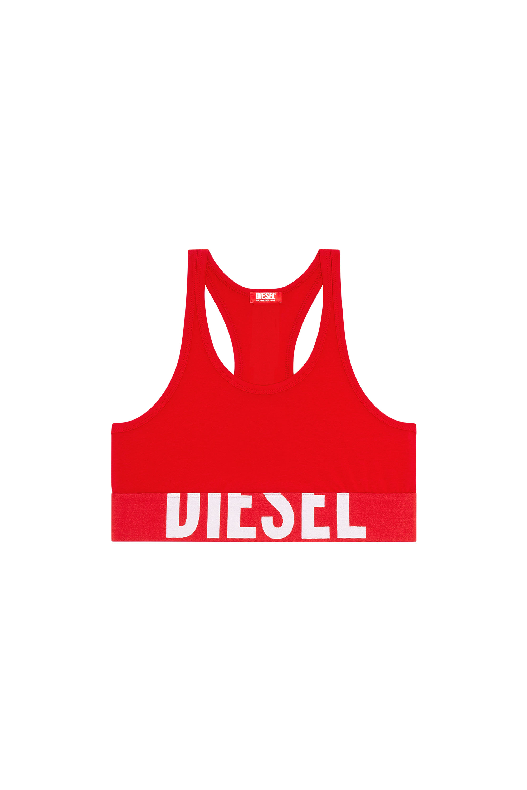 Diesel - UFSB-COTTON-RACE-BRALETTE-XL, Mujer Bralette con logotipo recortado in Rojo - Image 4