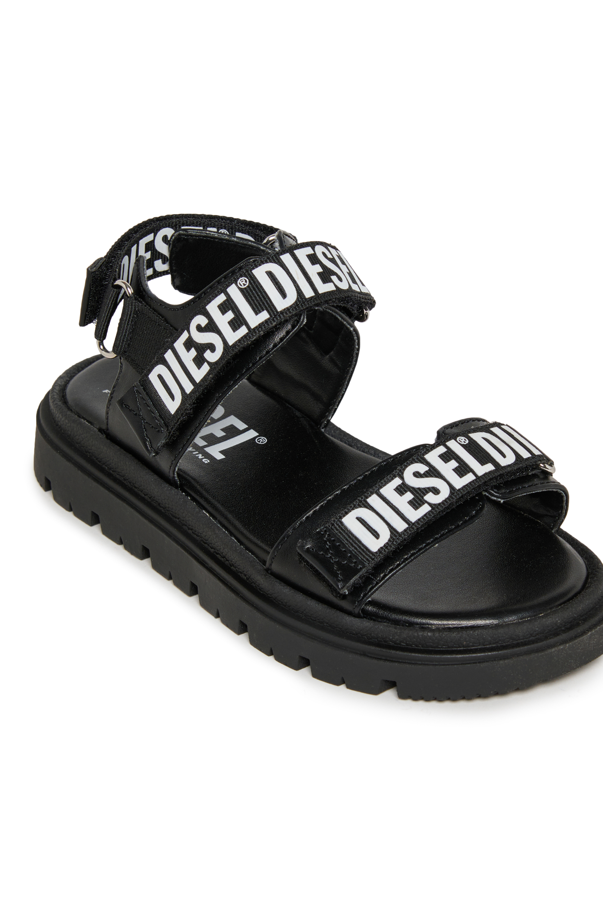 Diesel - D-SANTAP, D-Santap-Sandalia con tiras con el logo de Diesel Unisex in Negro - 4