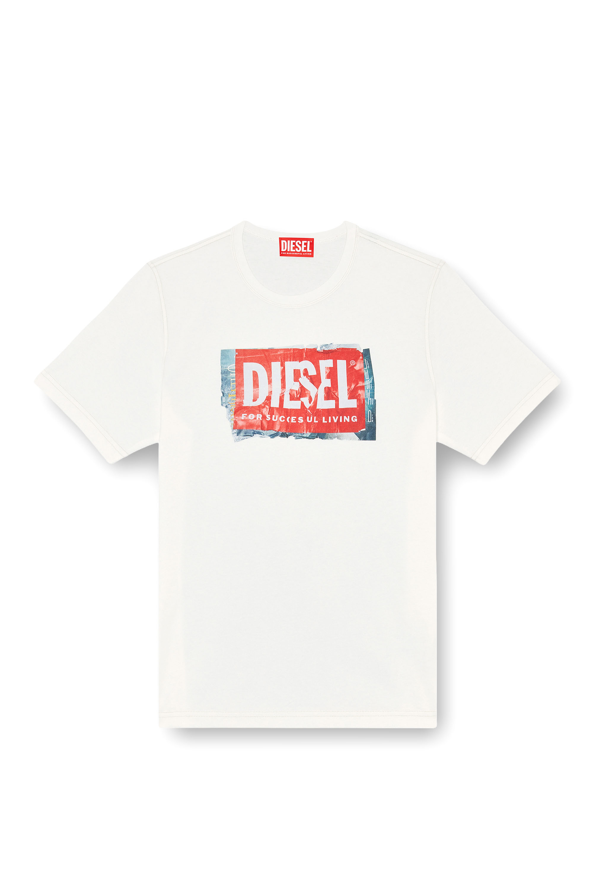Diesel - T-ADJUST-Q6, Camiseta con logotipo con efecto arrugado Hombre in Blanco - 2