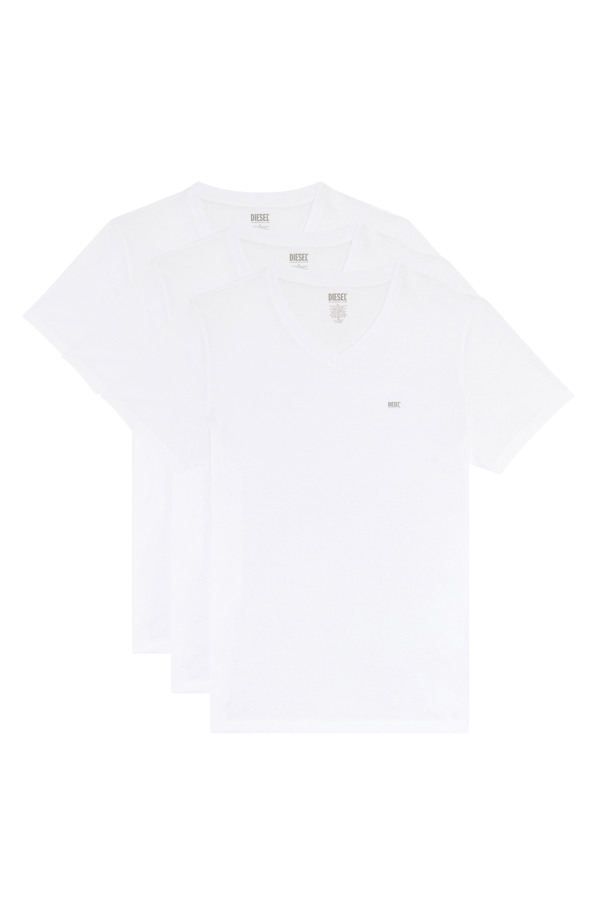 Diesel - UMTEE-MICHAEL3PACK, Lote de tres camisetas con cuello de pico Hombre in Blanco - 2