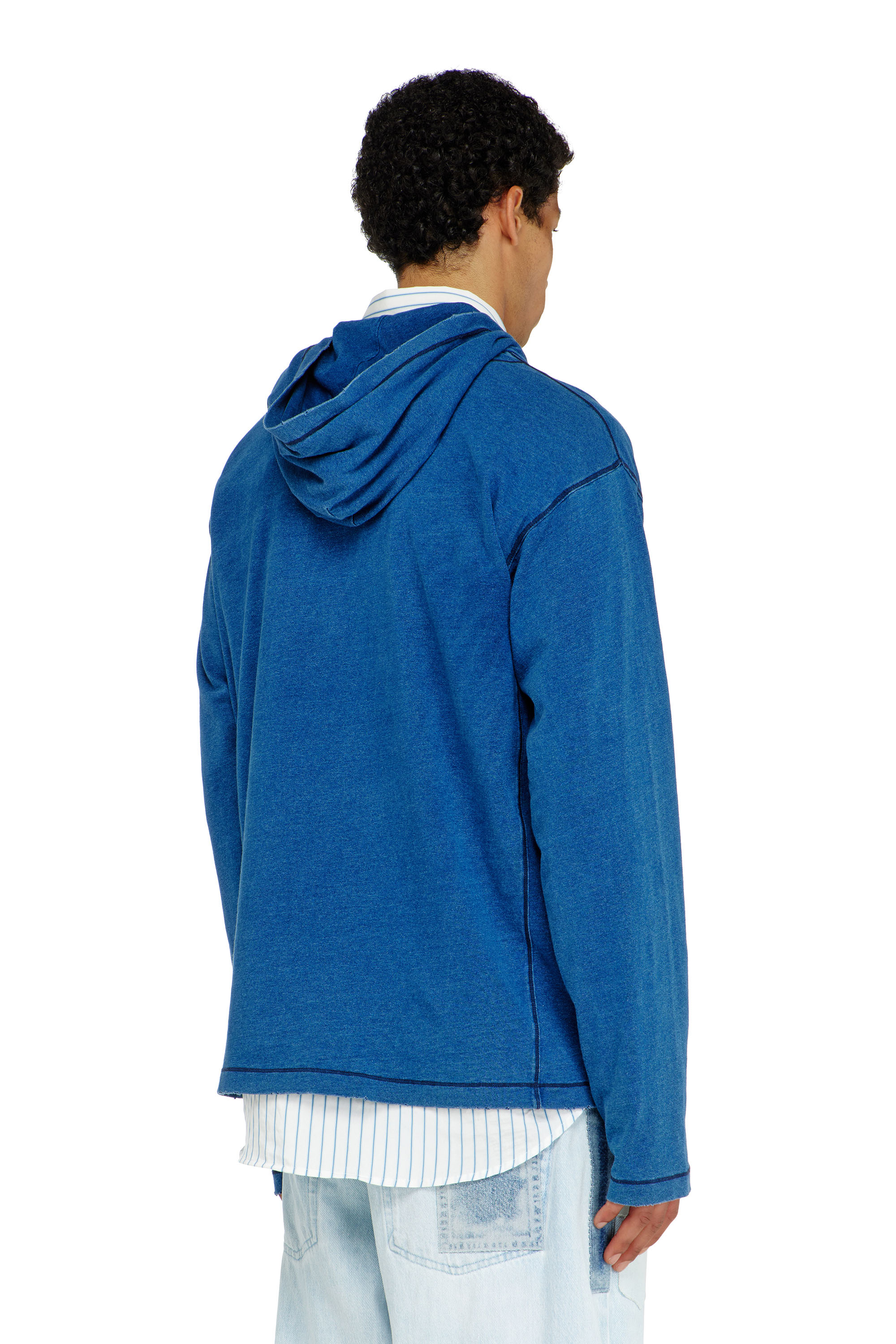 Diesel - T-NOX-LS-HOOD, Camiseta con capucha y manga larga con parches efecto sombra Hombre in ToBeDefined - 3