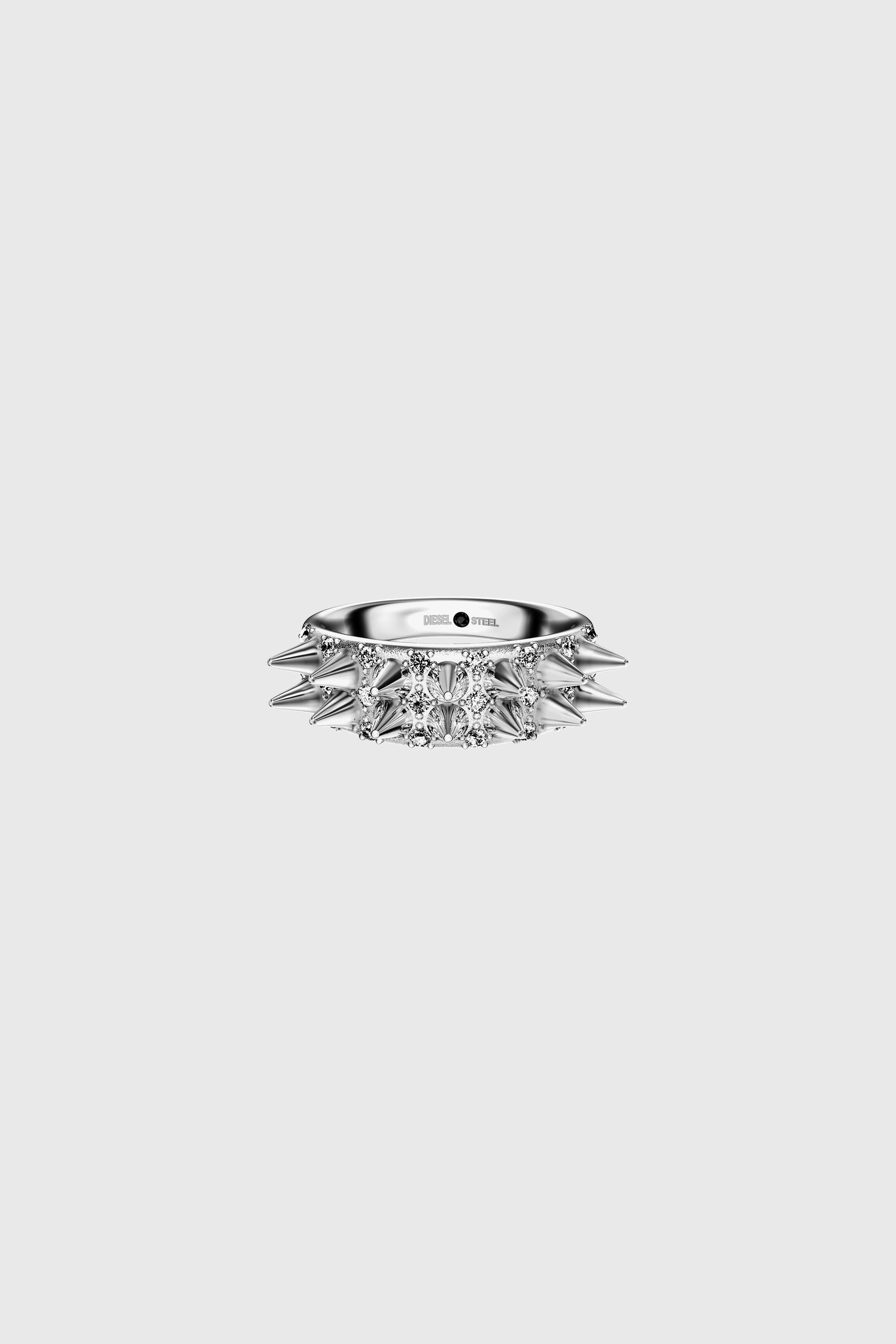 Diesel - DX1723040, Unisex's Stainless Steel Band Ring in Silver - 2