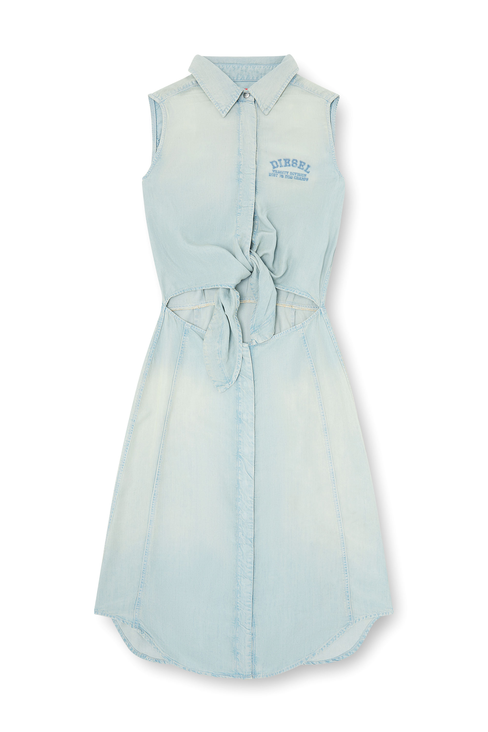 Diesel - DE-SUSY-S, Vestido midi de denim fluido con efecto suciedad Mujer in ToBeDefined - 1