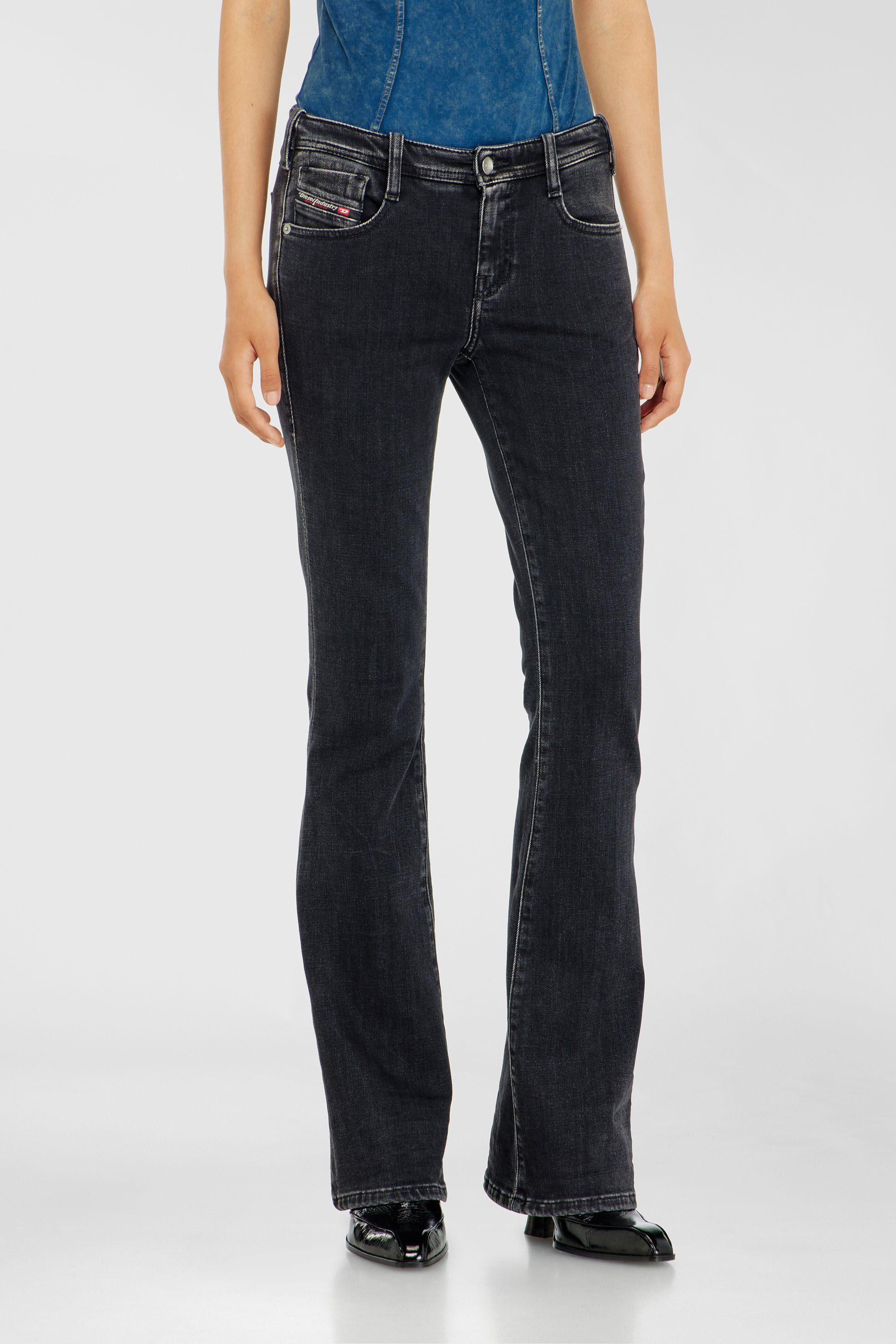 Diesel - Bootcut Jeans 1969 D-Ebbey 09P75 Mujer, Negro/Gris oscuro - 1