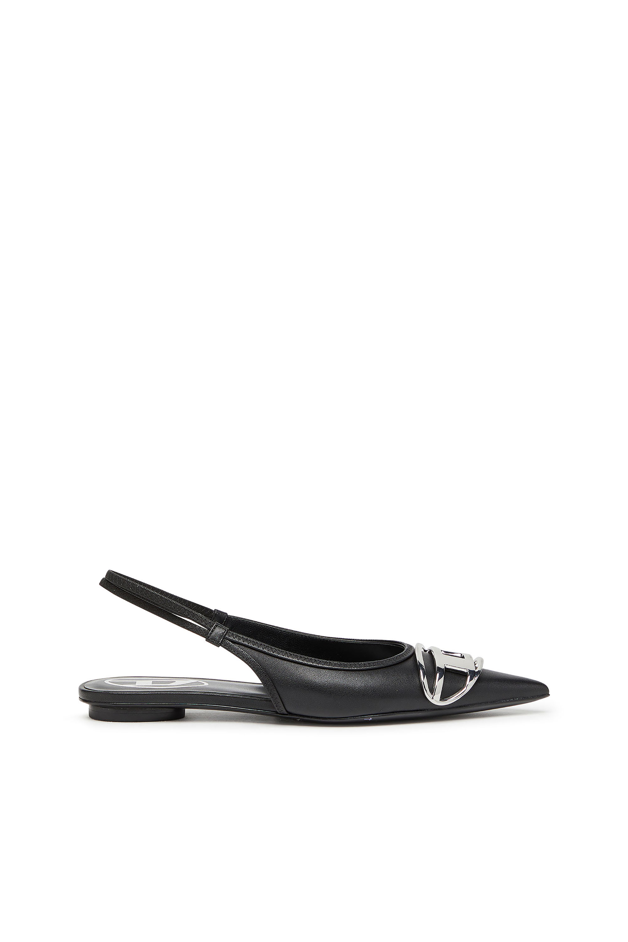 Diesel - D-VENUS SB BAL, Zapatos planos sin talón en cuero napa Mujer in Negro - 1