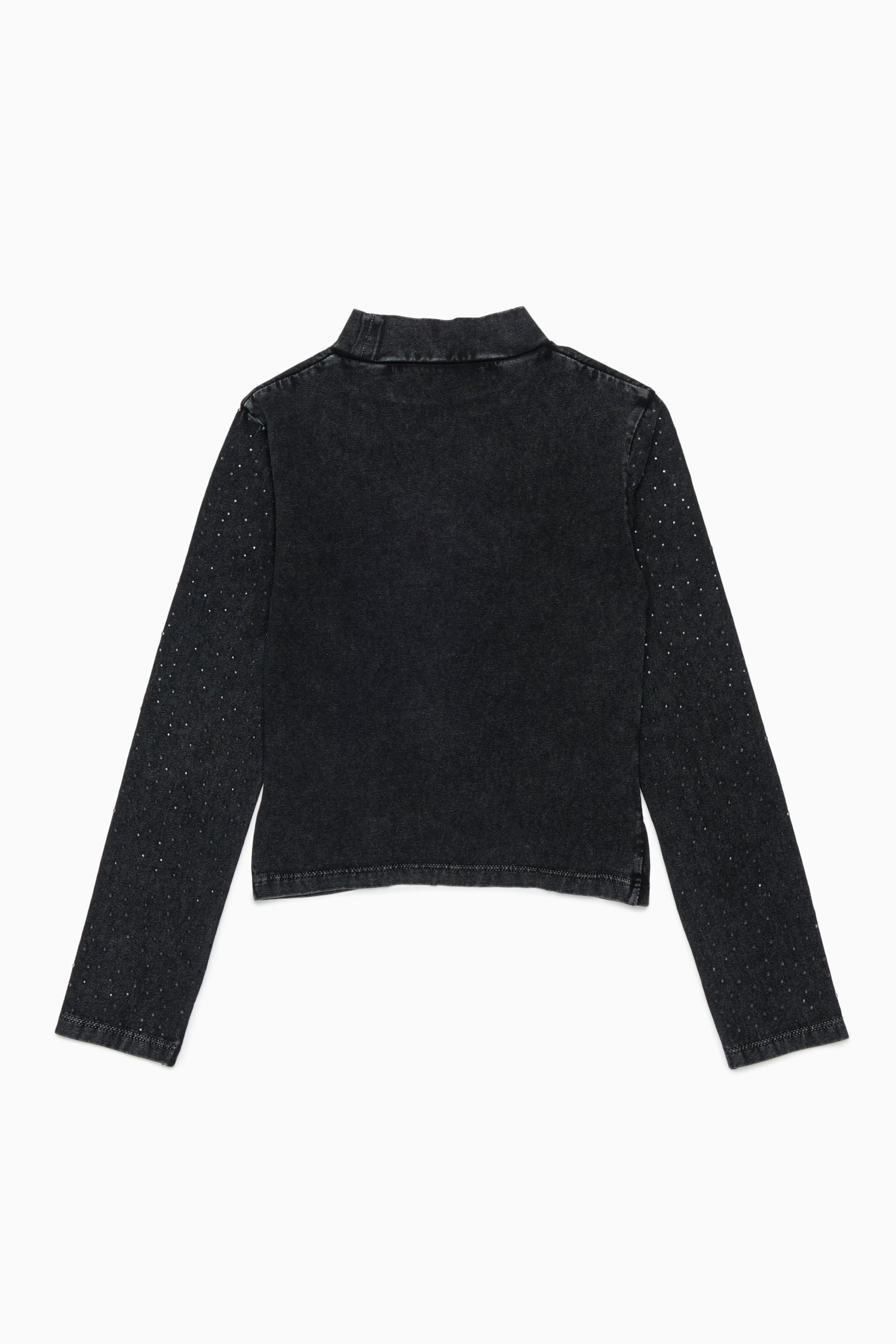 Diesel - TKNOT, Top con bajo retorcido y apliques de strass Mujer in Negro - 2