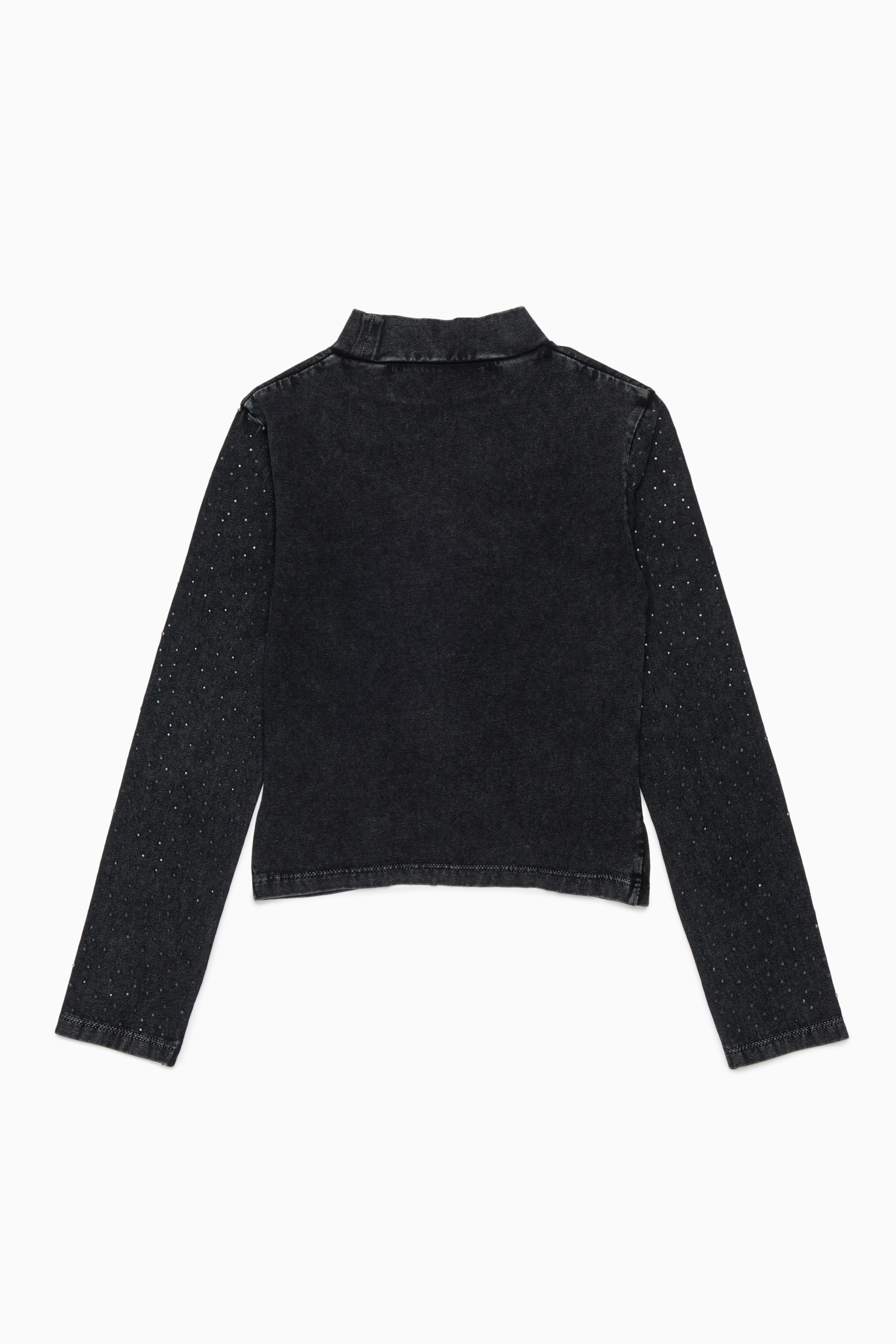 Diesel - TKNOT, Top con bajo retorcido y apliques de strass Mujer in Negro - 2