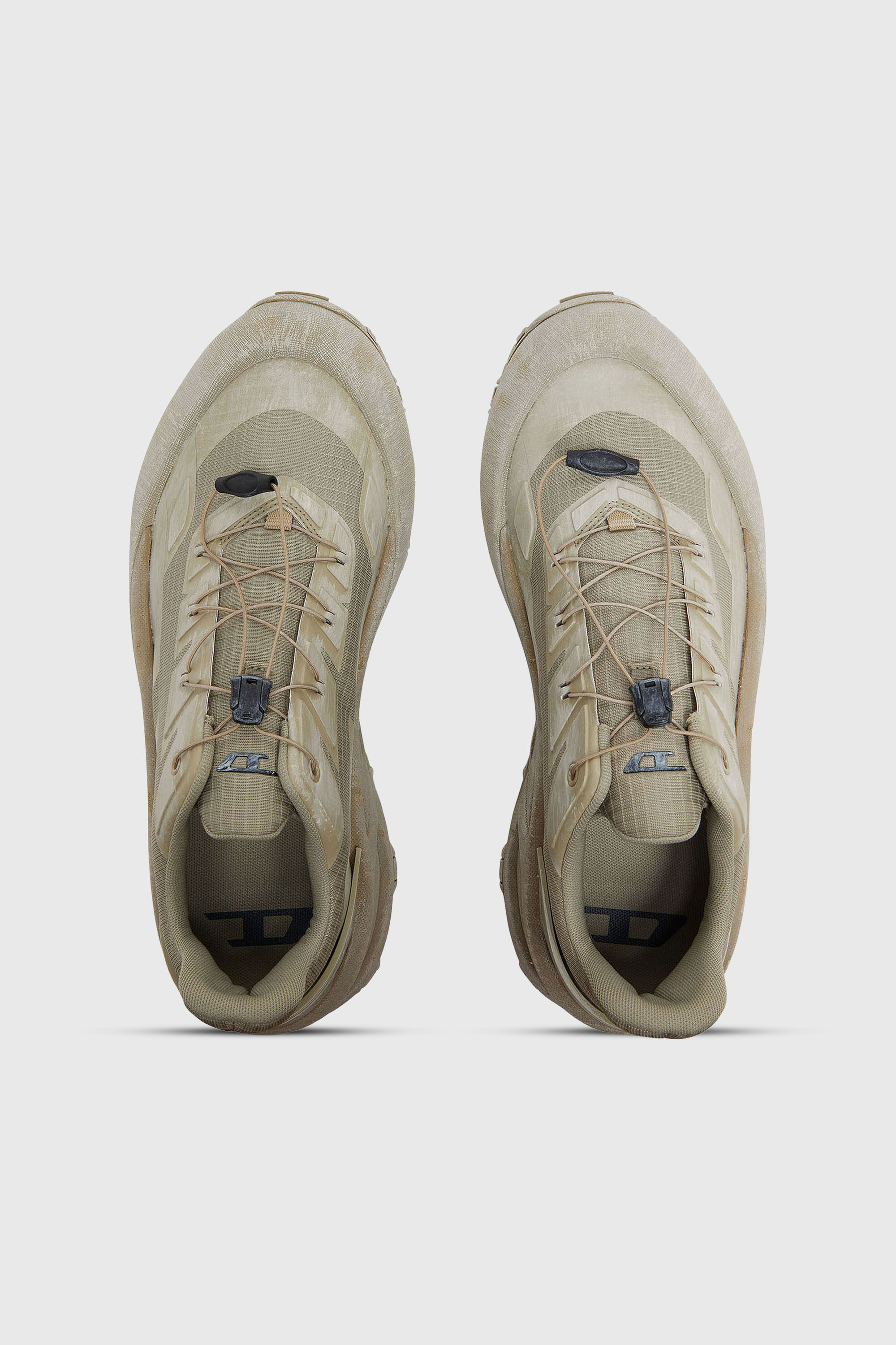Diesel - D-CAGE RUNNER, Man's D-Cage-Distressed chunky sneakers in ripstop in Military Green - 4