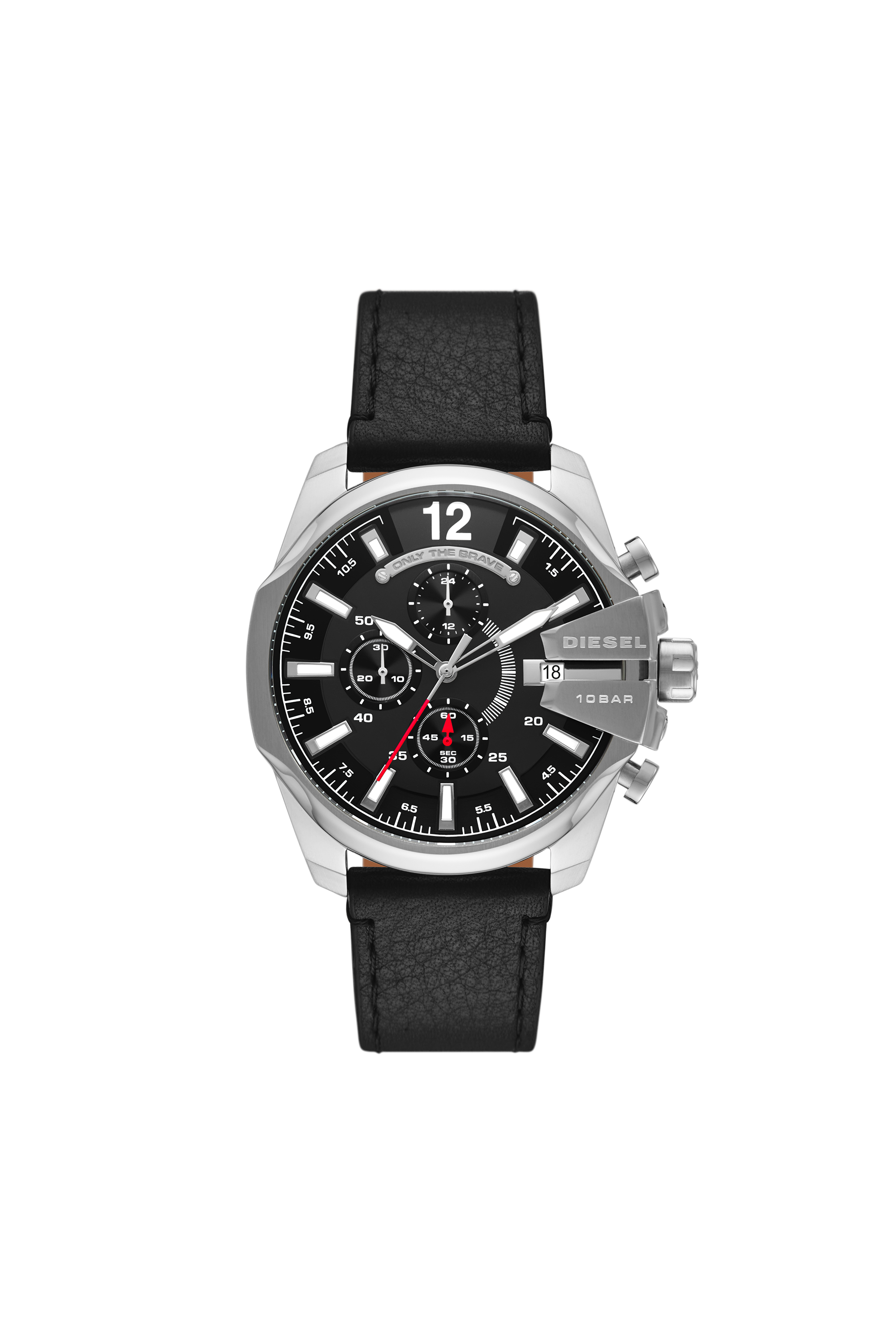 Diesel - DZ4592, Reloj Baby Chief con correa de denim negro y cuero Hombre in Multicolor - 1