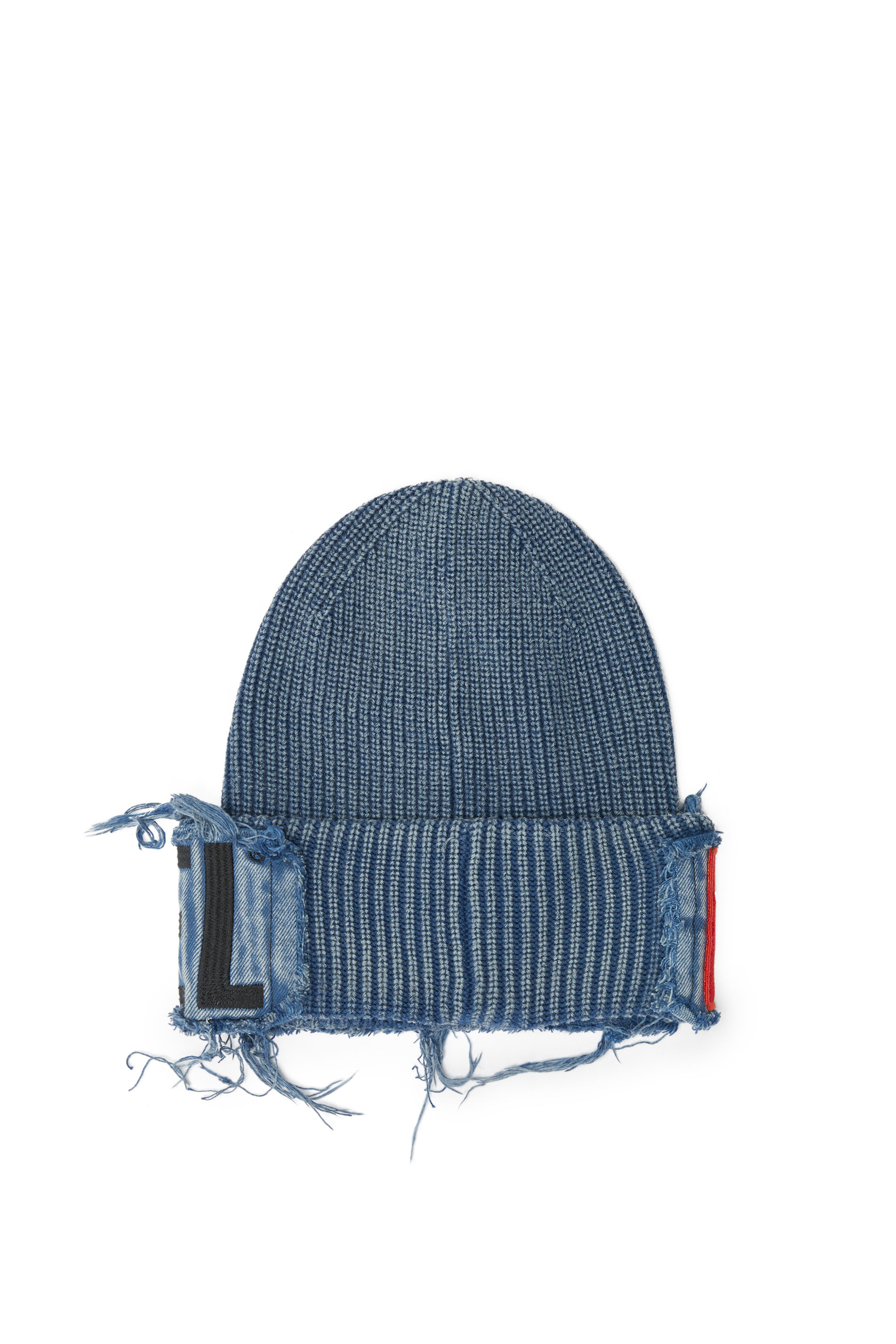 Diesel - K-FROK, Gorro con efecto denim y atrevido detalle de parche Unisex in Azul marino - 2