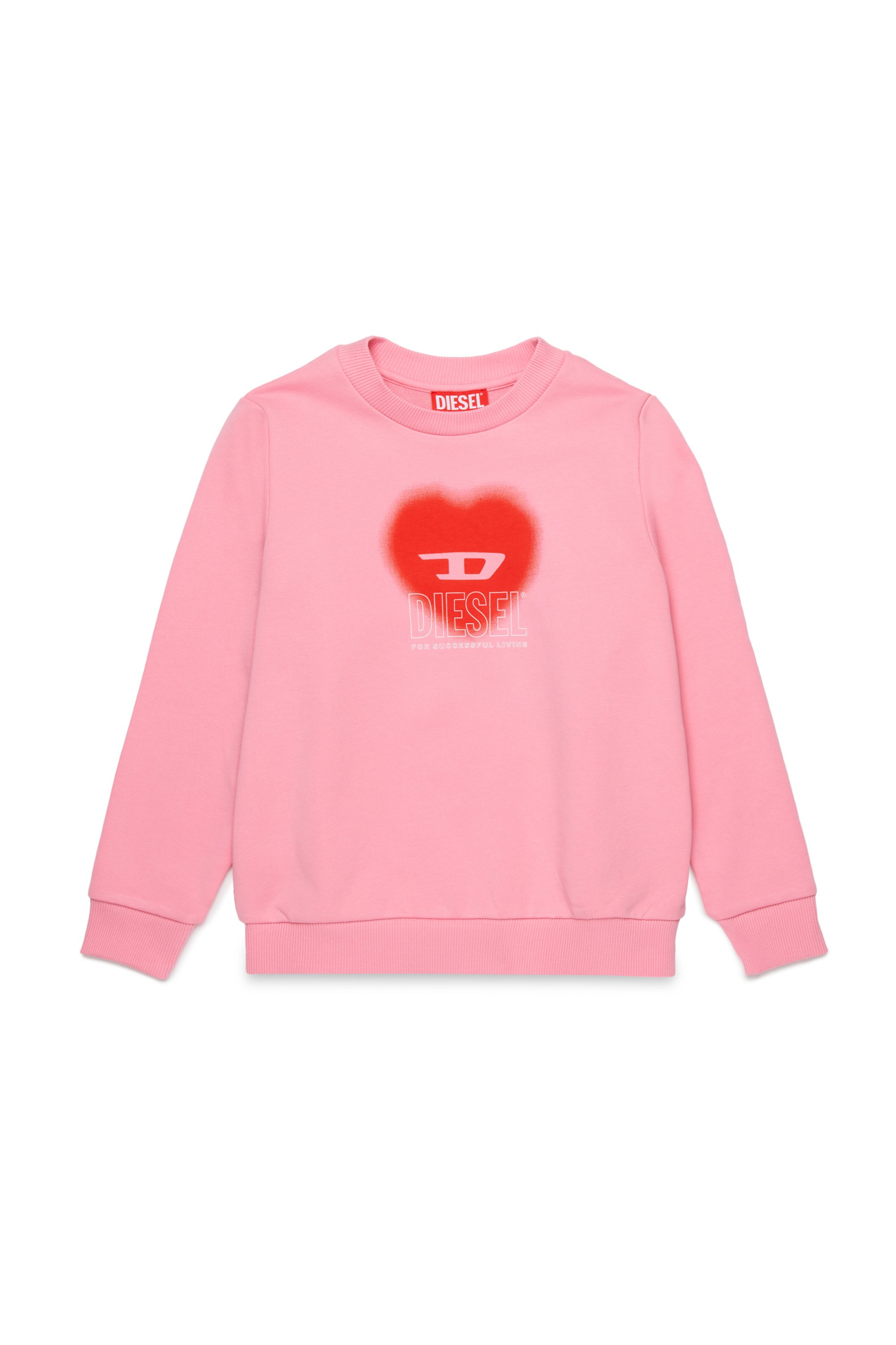 Diesel - SCACUORE, Sudadera con logotipo de corazón Mujer in Rosa - 1