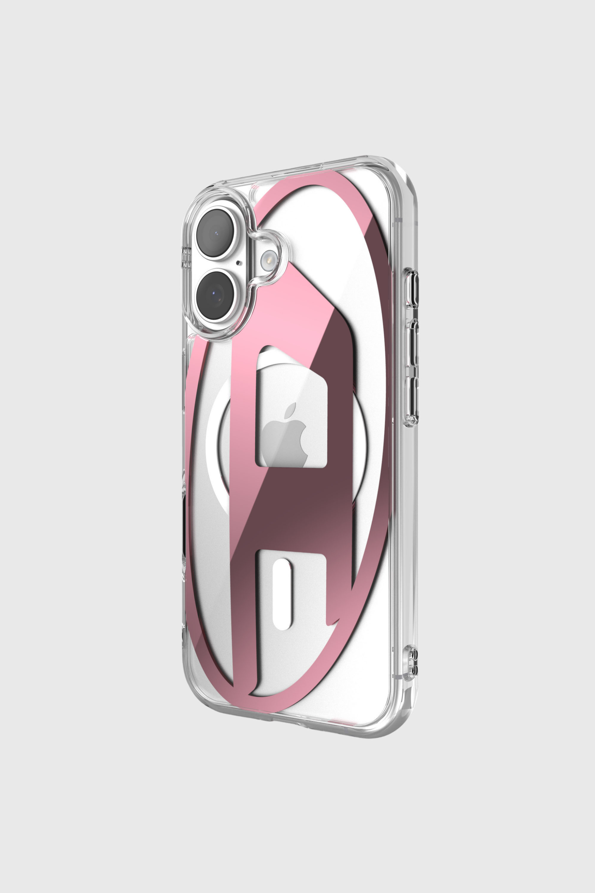 Diesel - 60419 AOP CASE, Funda met&aacute;lica Oval D con Magsafe para iPhone 17 Unisex in Rosa - 3