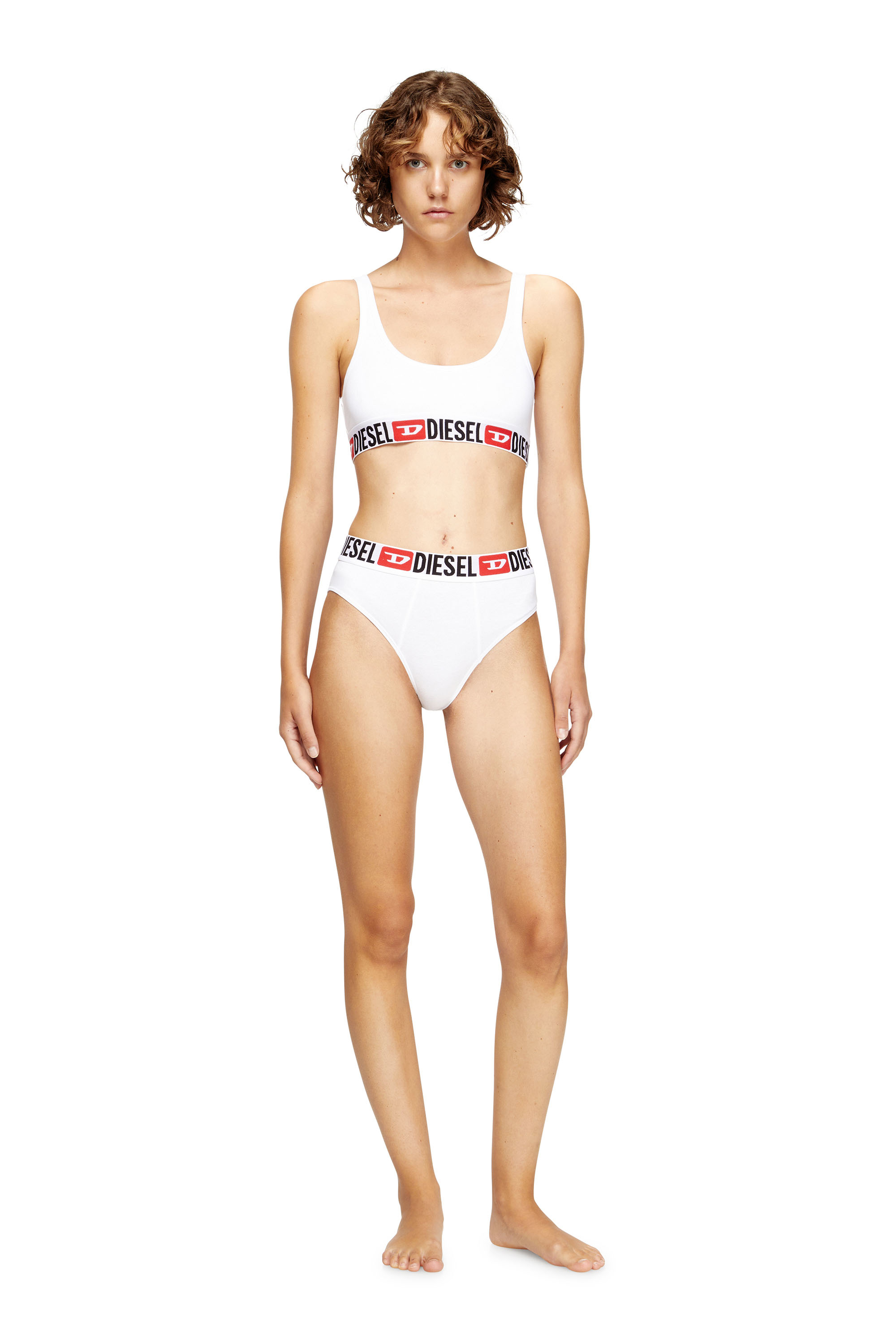 Diesel - UFSB-ORIBA, Bralette con banda con logotipo Mujer in Blanco - 1