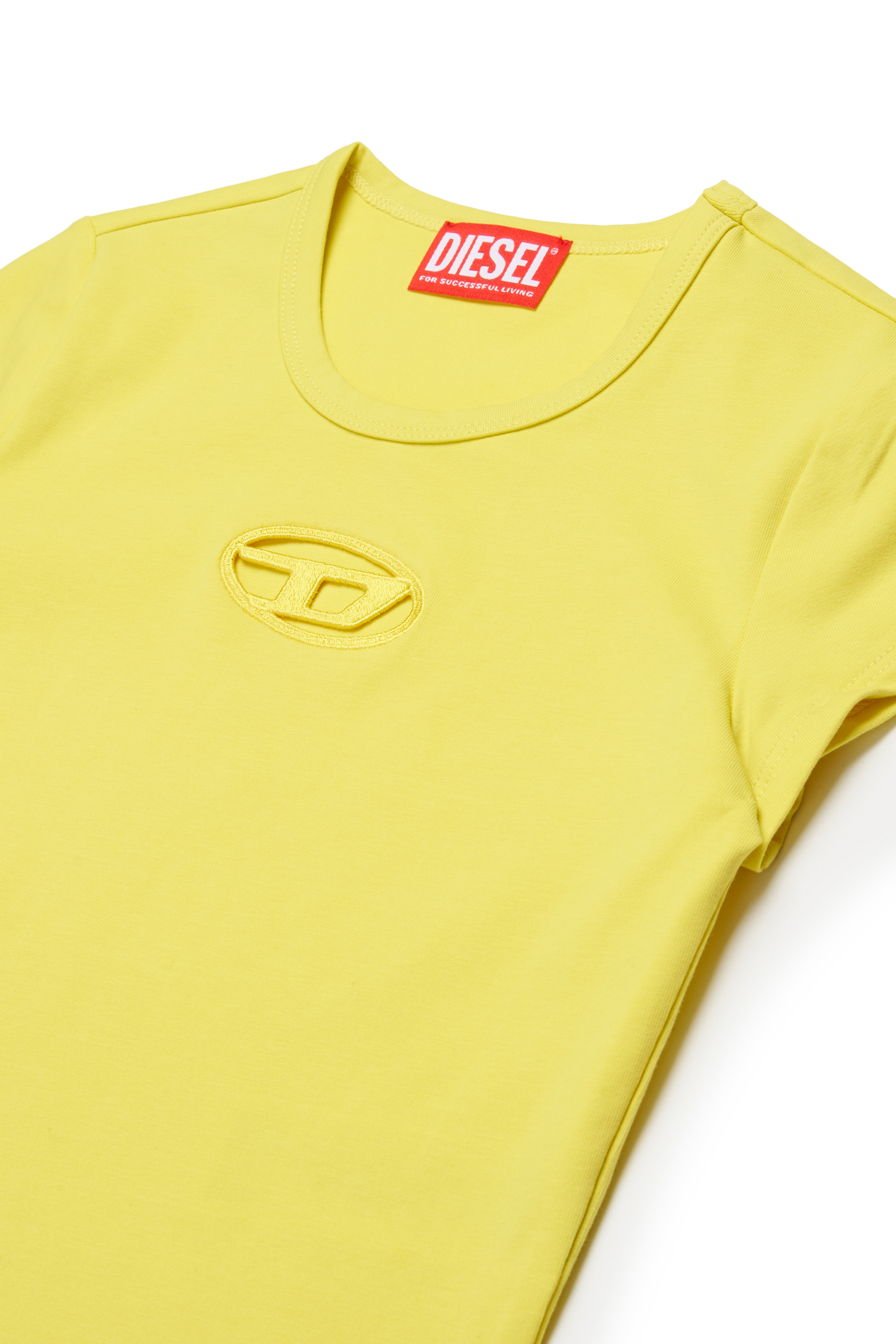 Diesel - TANGIE, Camiseta con logotipo Oval D recortado Mujer in Amarillo - 3