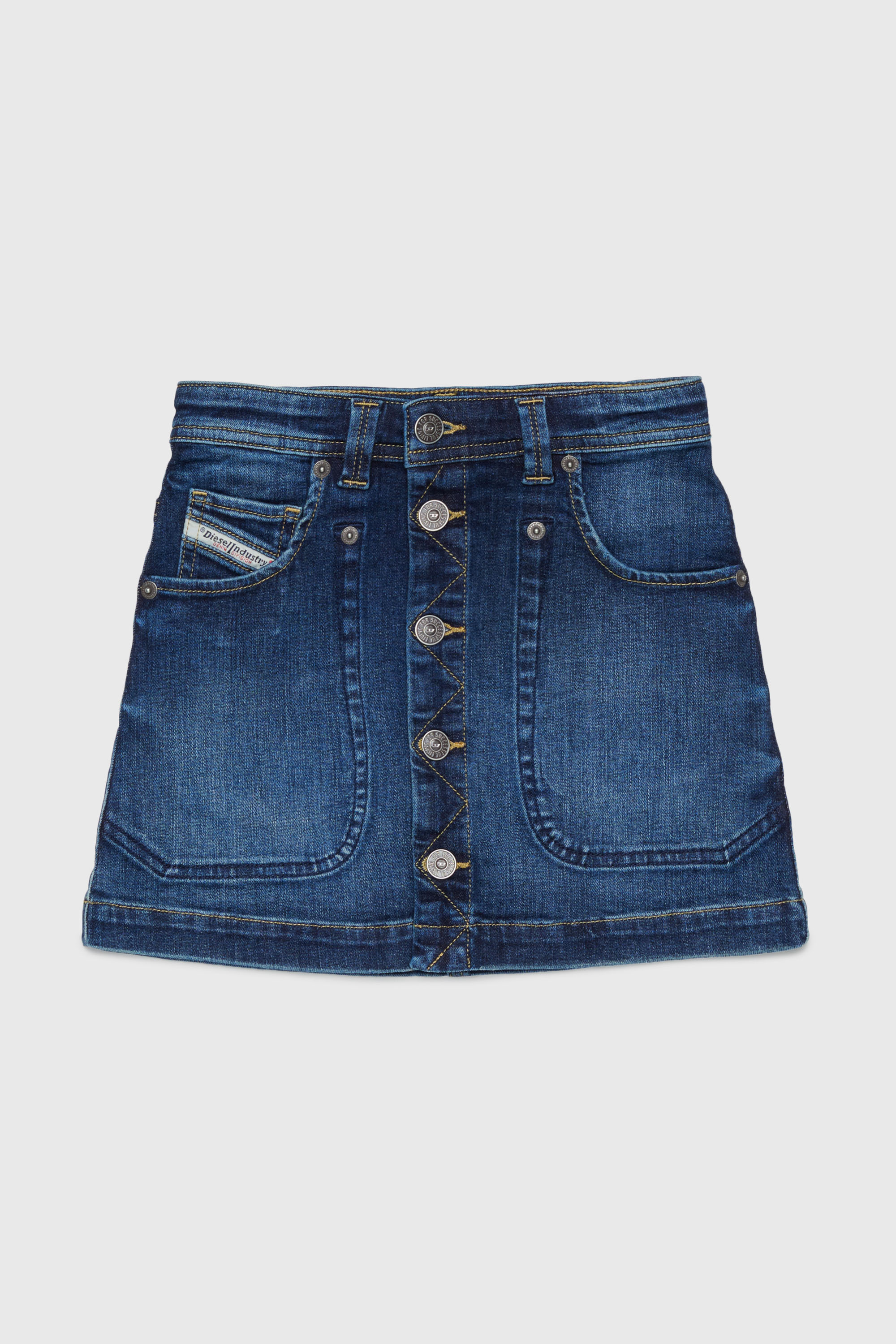 Diesel - GEALBUS, Minifalda vaquera con botones delanteros Mujer in Azul marino - 1