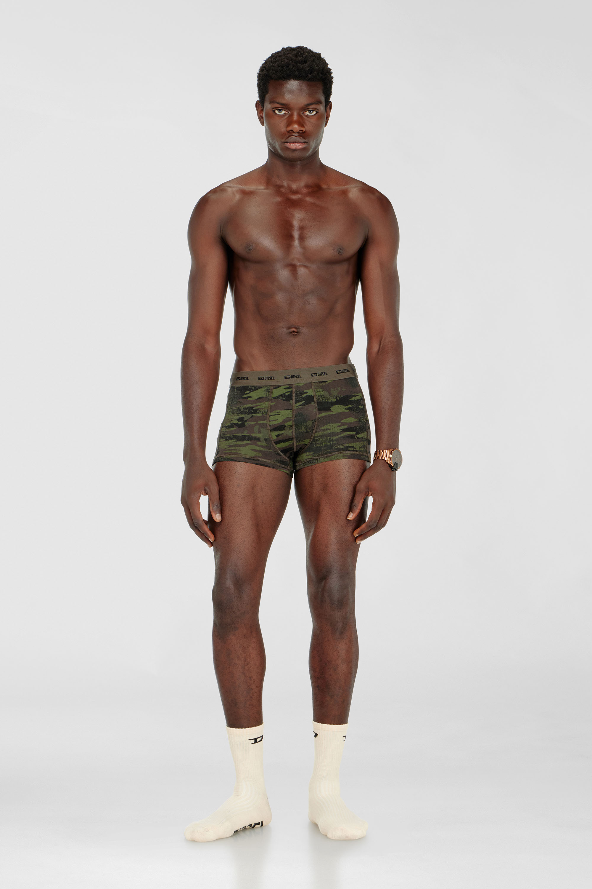 Diesel - DAMIEN-UTLT-3PACK, Paquete de tres b&oacute;xers lisos y de camuflaje Hombre in Negro - 2