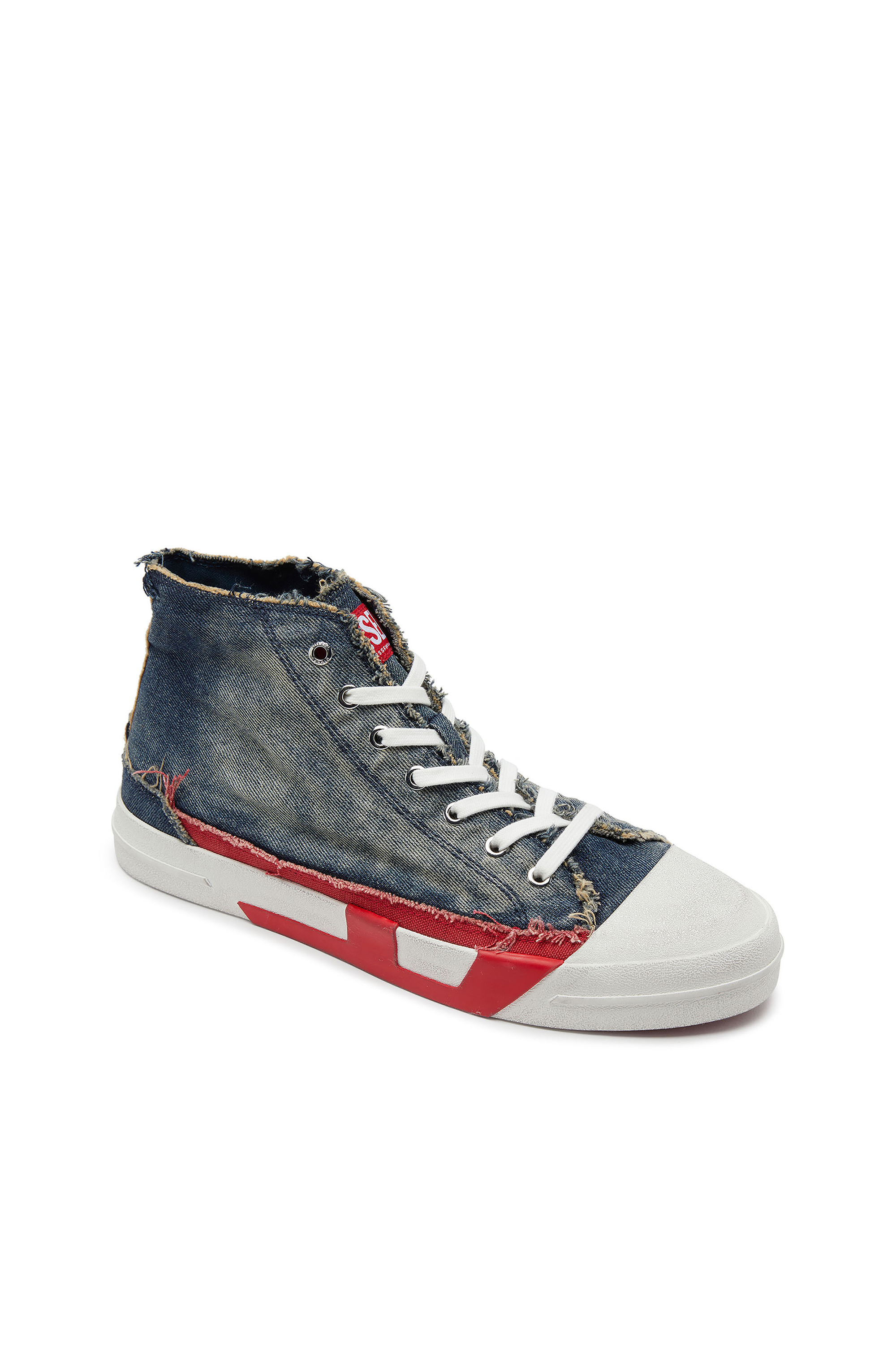 Diesel - S-D-VERSE MID II, D-Verse-Zapatillas de caña alta en denim con logo D Hombre in Azul marino - 6