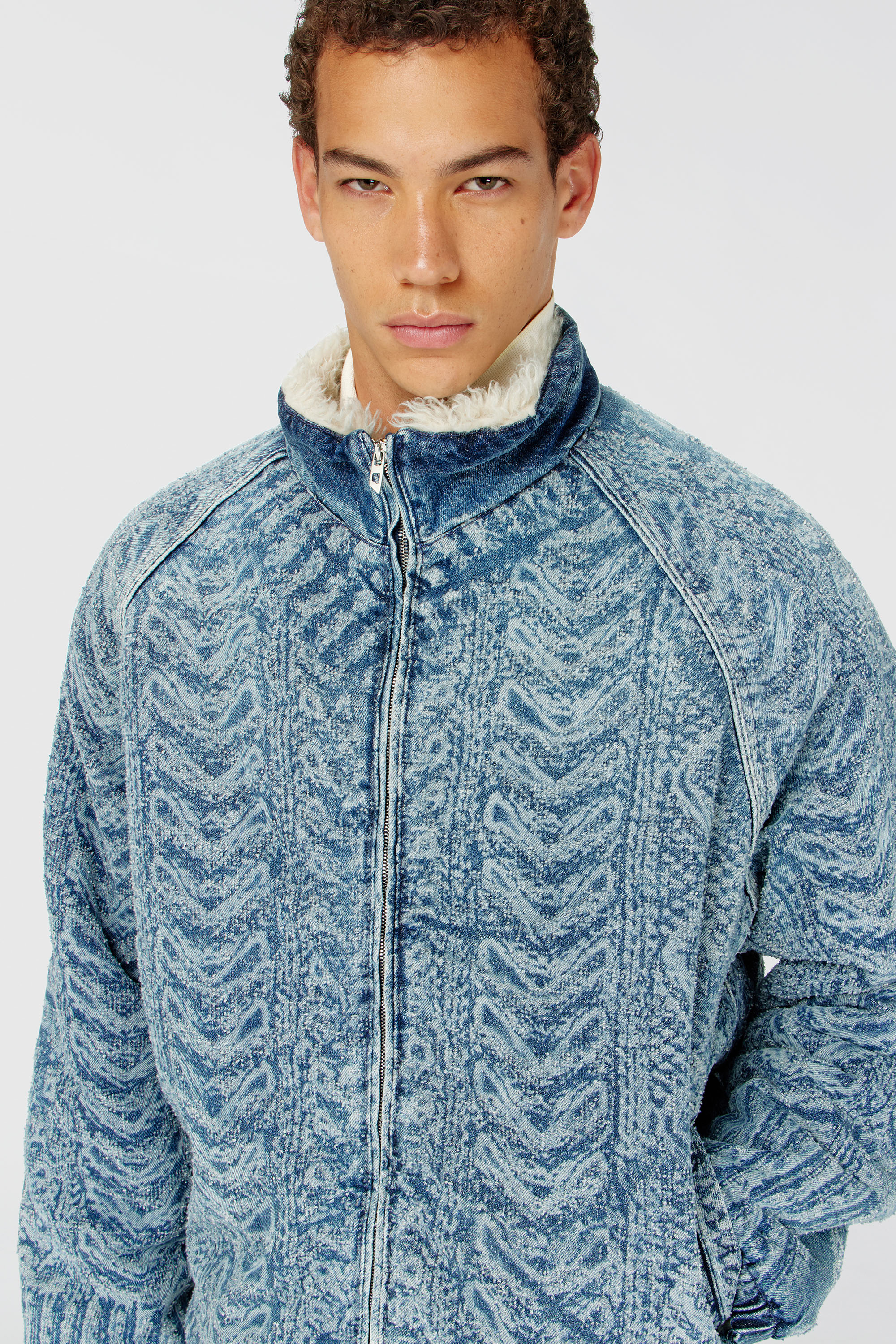 Diesel - D-KRAPS-S, Chaqueta de denim efecto punto trenzado Hombre in Azul marino - 5