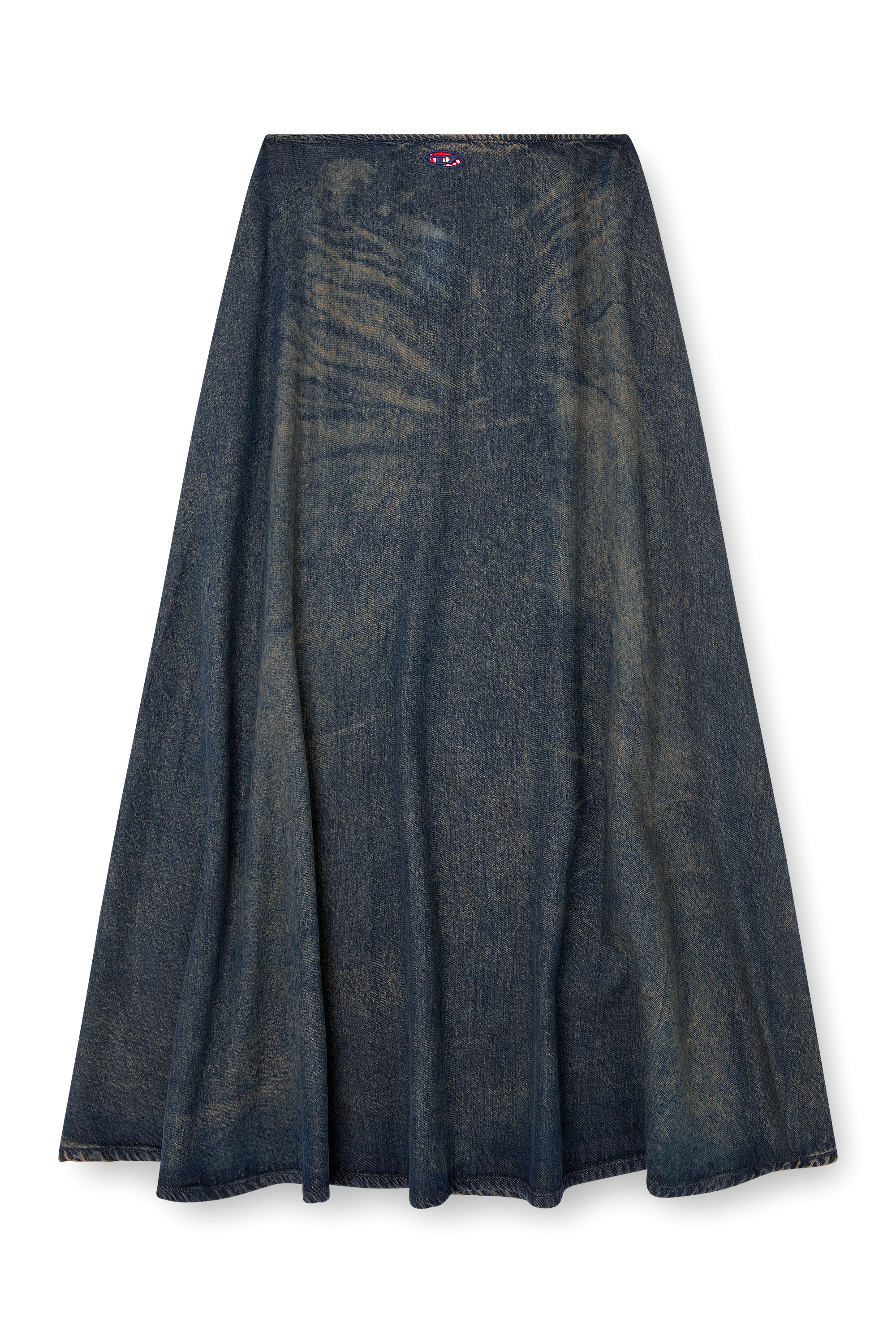 Diesel - DE-ANNIE-S, Falda larga de denim fluido con efecto de suciedad Mujer in ToBeDefined - 3