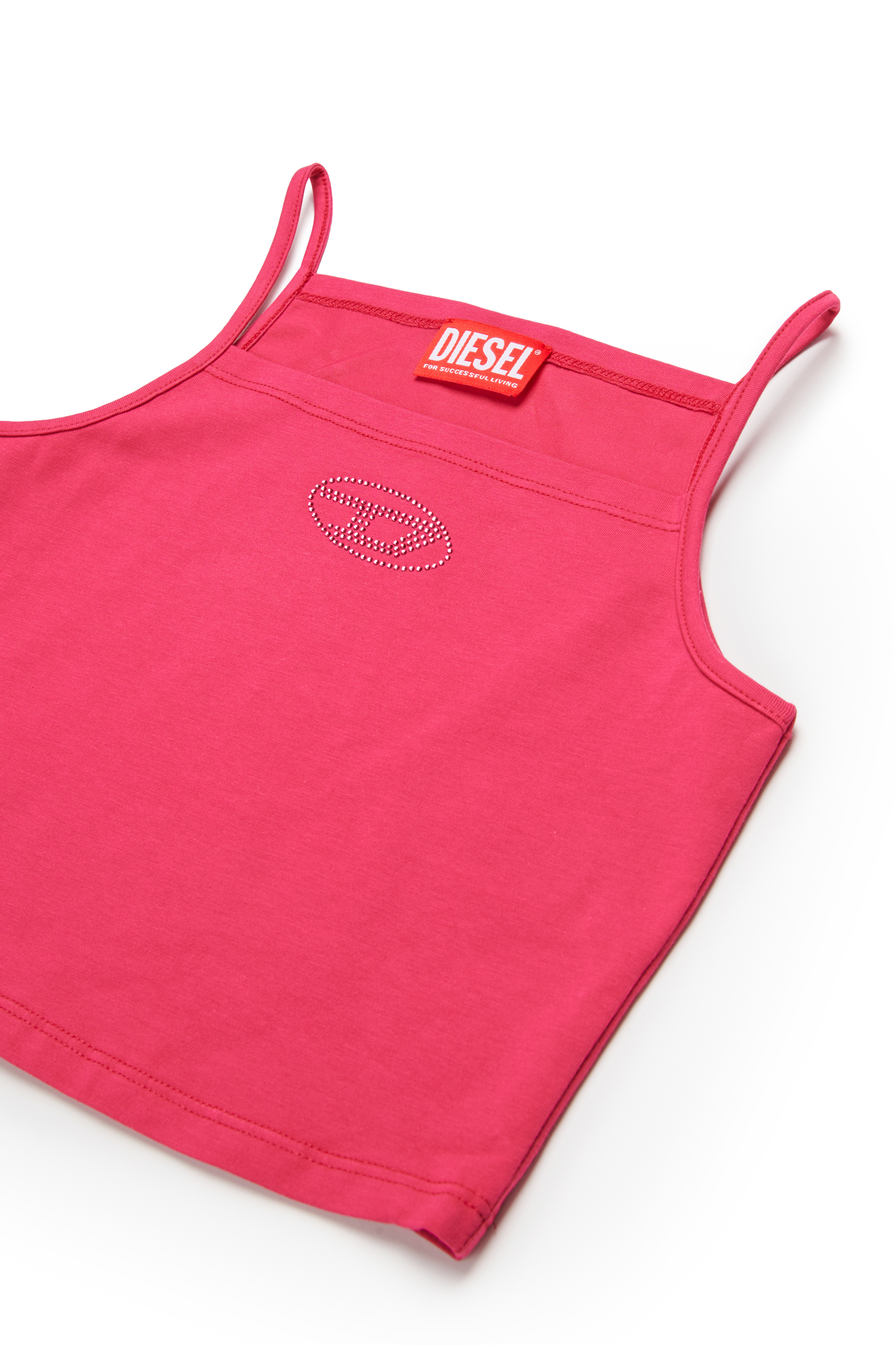 Diesel - TRIND, Top cami con logotipo Oval D de cristal Mujer in Rosa - 3