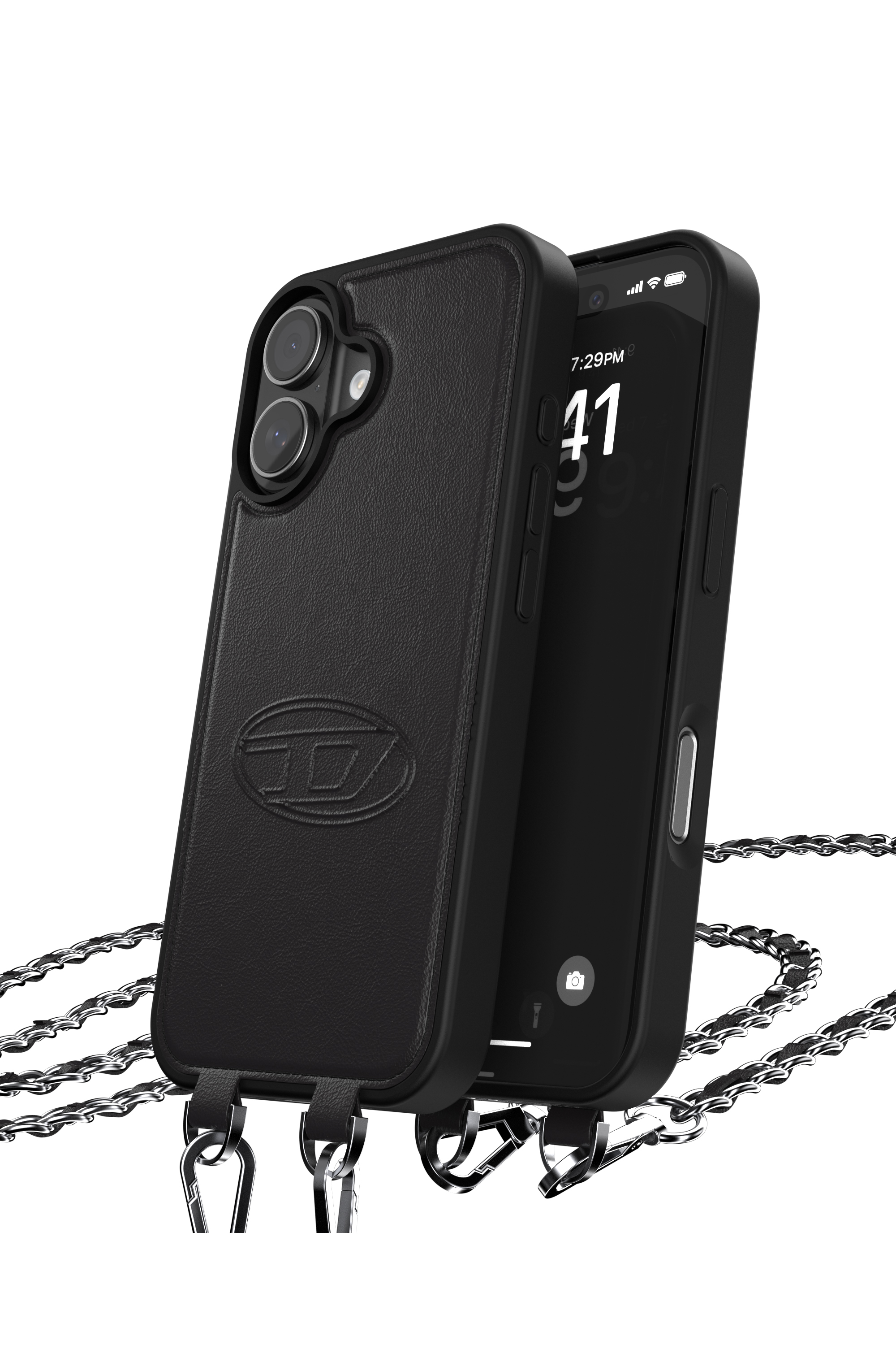 Diesel - 60661 MOULDED CASE, Funda Oval D con correa de mu&ntilde;eca y MagSafe para iPhone 17 Unisex in Negro - 3