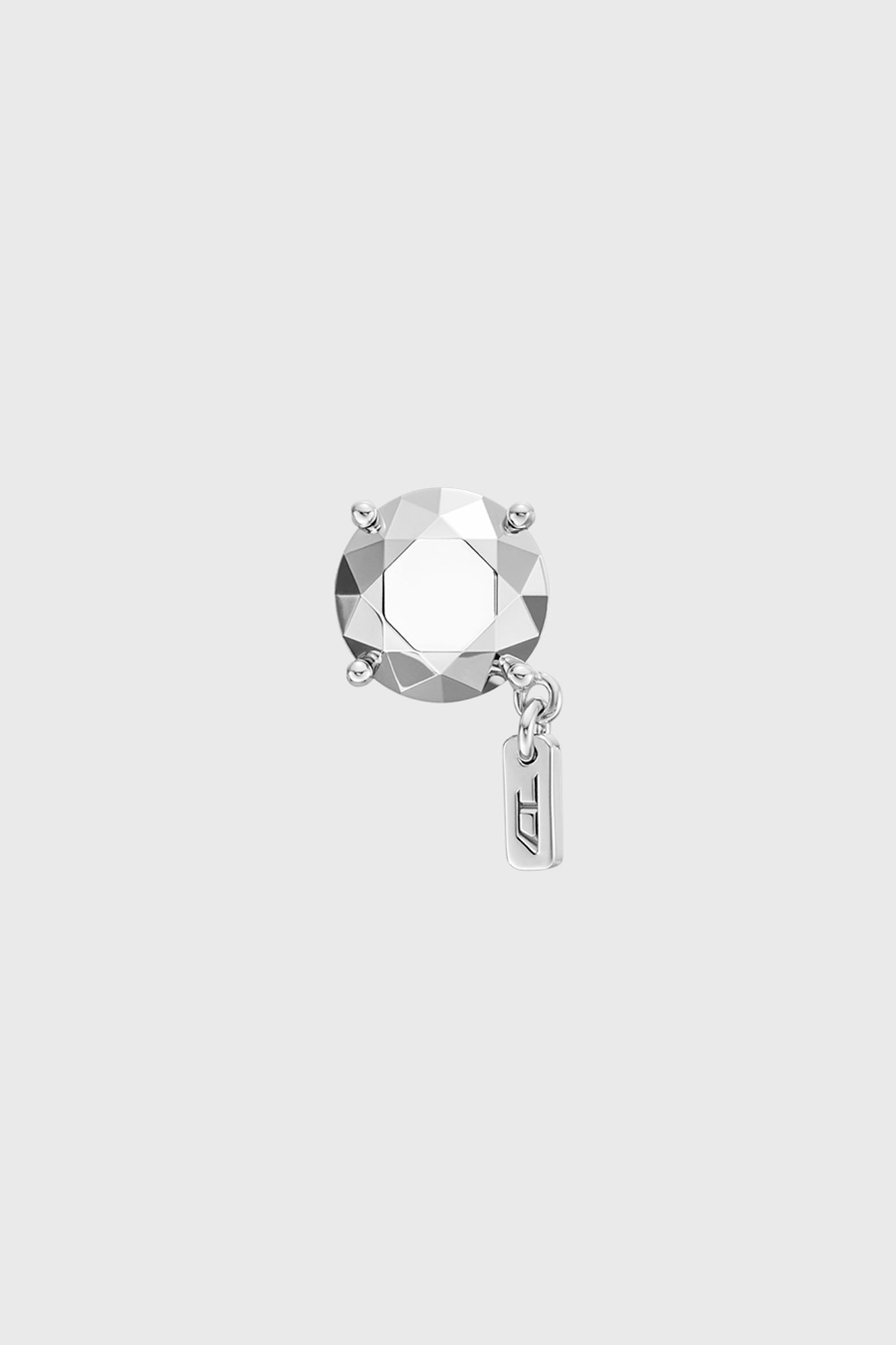 Diesel - DL1352040 STERLING SILVER JEWEL, Pendiente de plata esterlina con corte de diamante Unisex in Plateado - 2