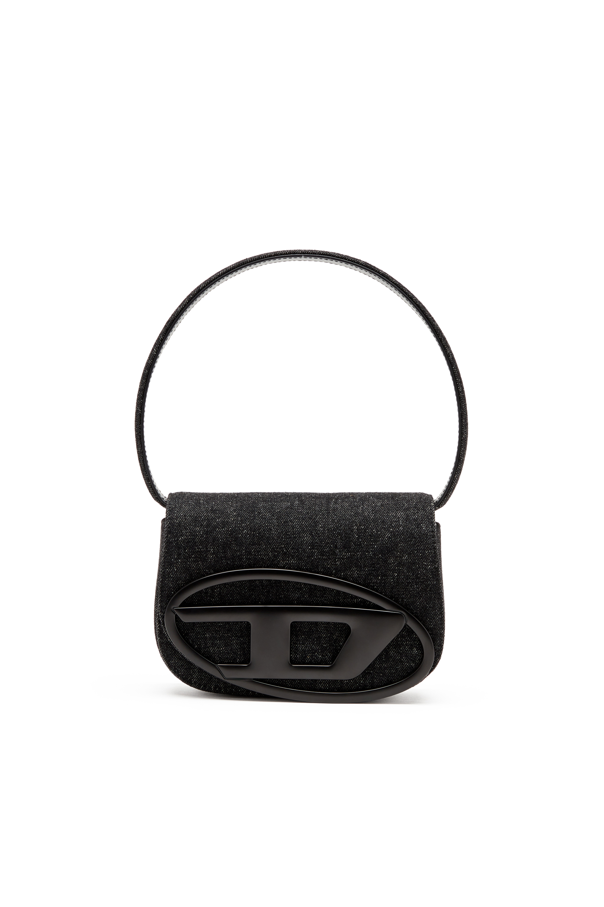 Diesel - 1DR, Bolso de hombro icónico de denim lavado Mujer in Negro - 1