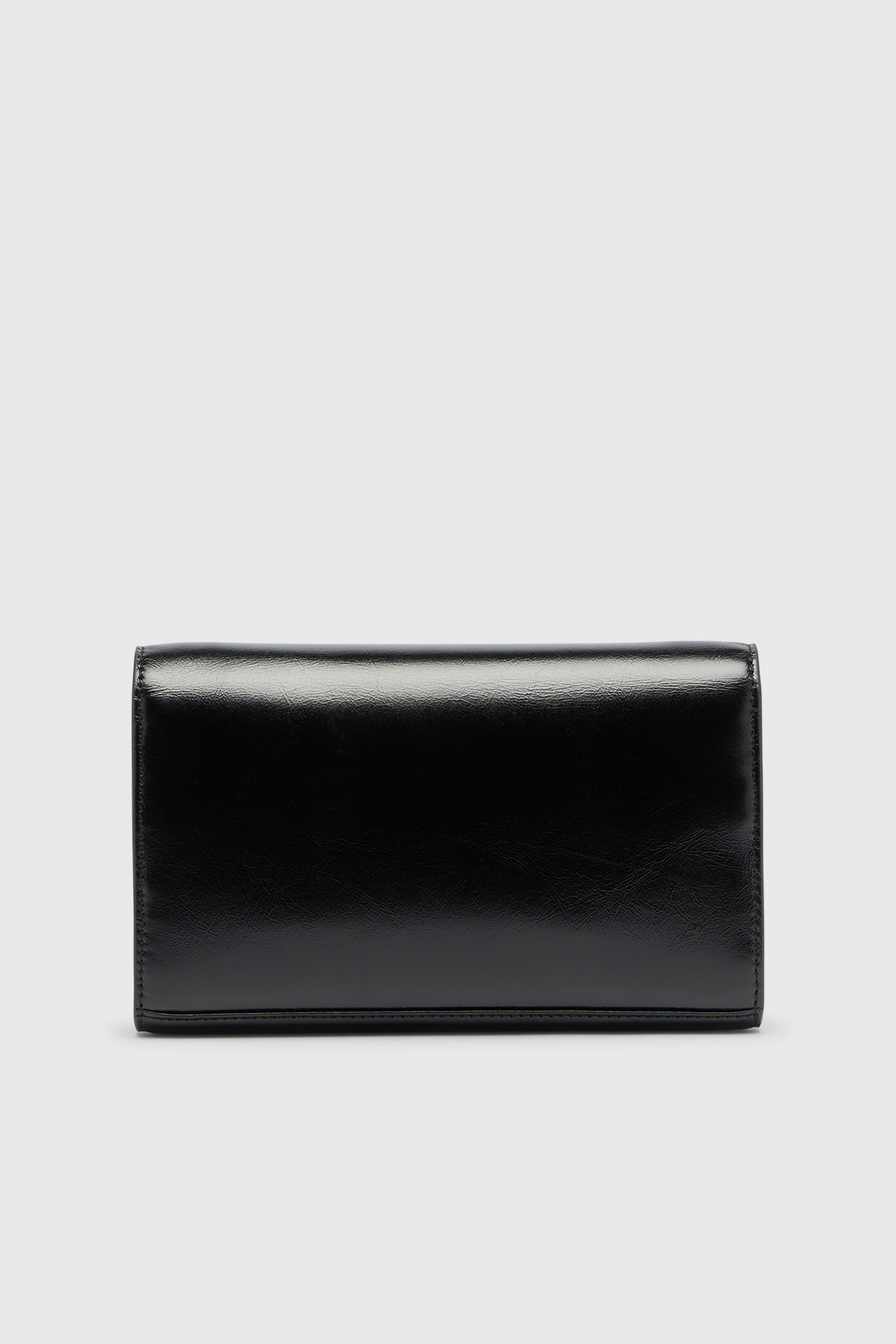 Diesel - D-ENVELOP WALLET ON CHAIN, Cartera de piel brillante arrugada Mujer in Negro - 2