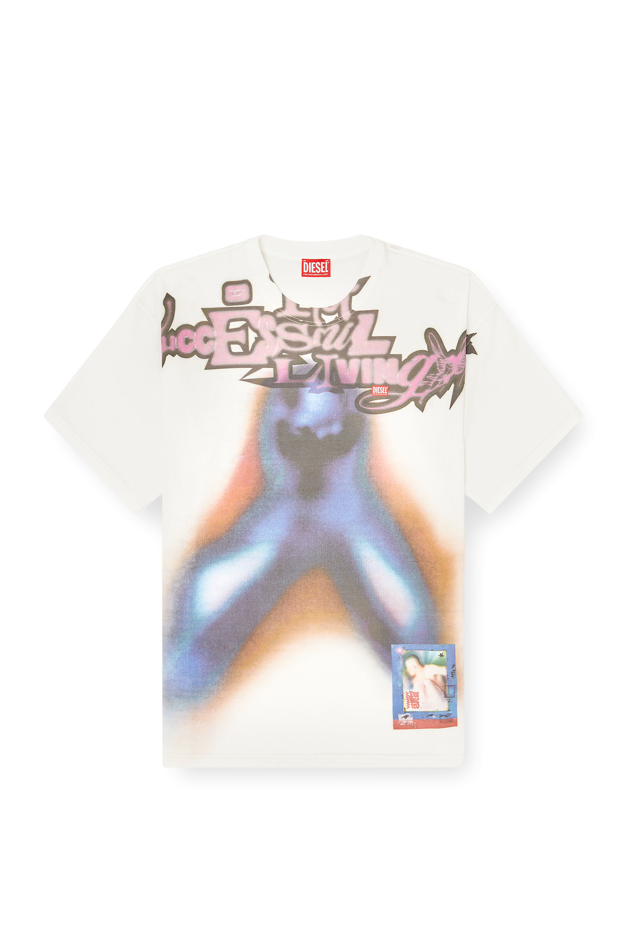 Diesel - T-BOXT-V13, Camiseta relajada de algodón con estampado digital Hombre in Multicolor - 3