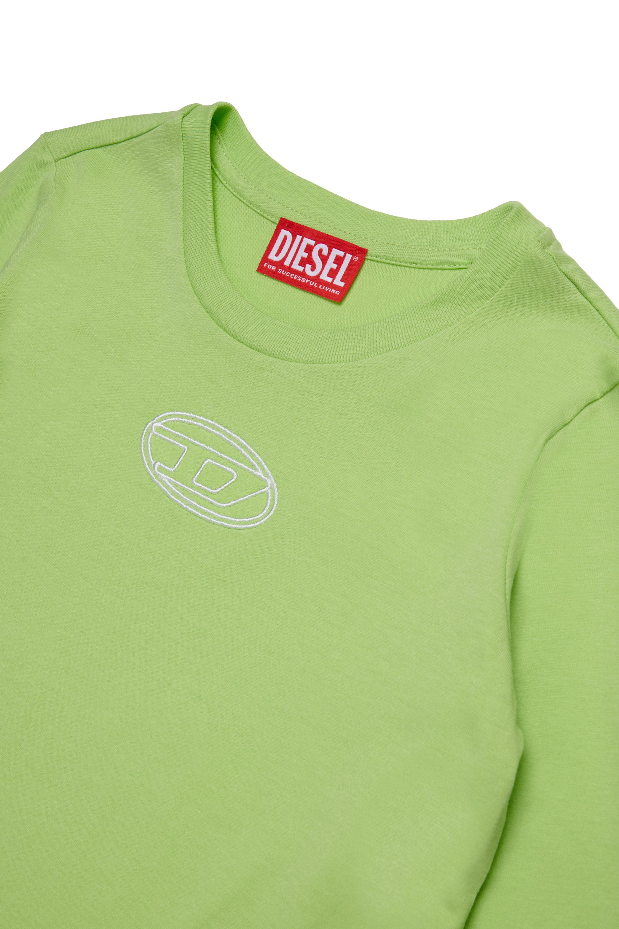 Diesel - TIVALSYLS, Camiseta de algodón con logo bordado Mujer in Verde - 3