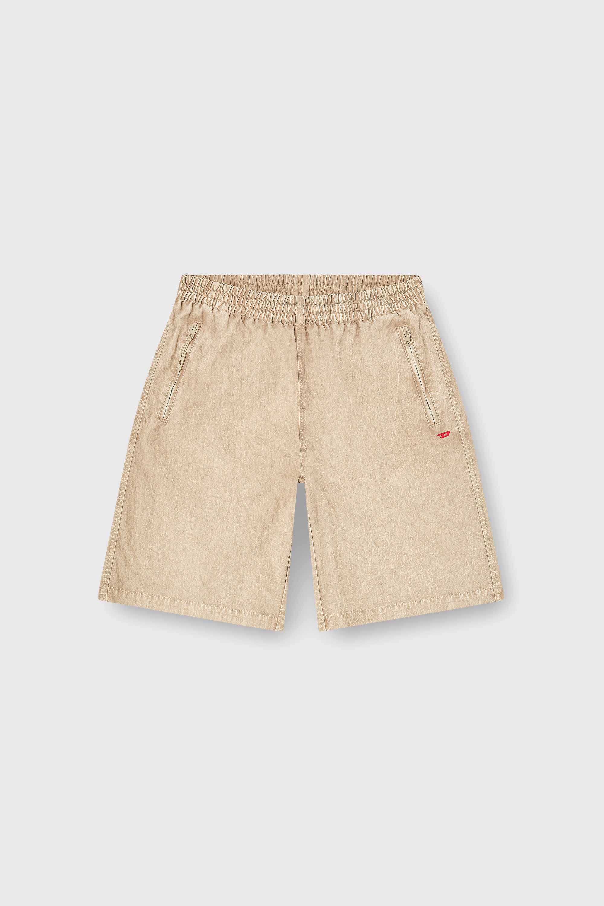 Diesel - P-THECK-SHORT-PLBH, Shorts de nylon tratado Hombre in Beige - 2