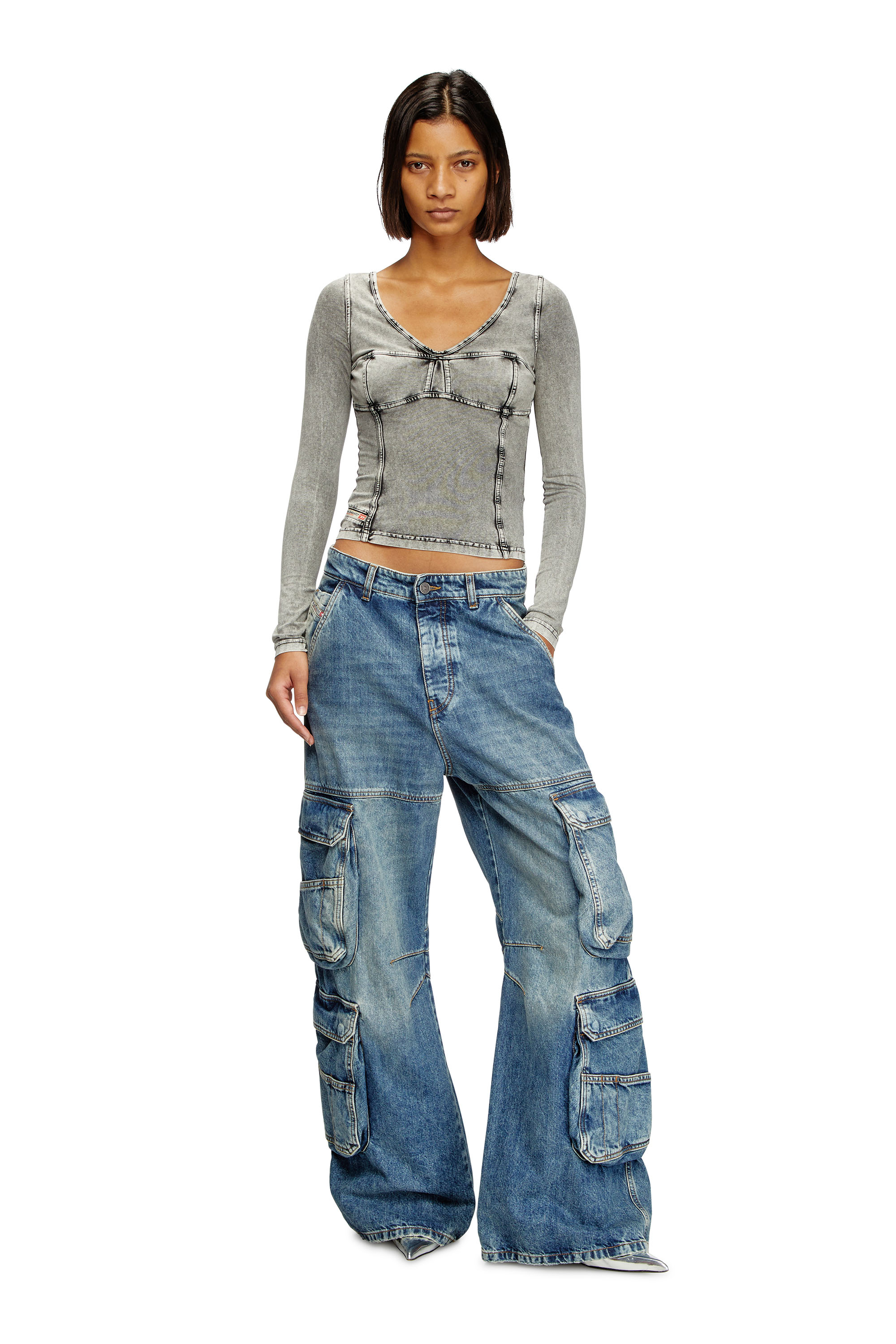 Diesel - Relaxed Jeans 1996 D-Sire 0NLAX Mujer, Azul medio - 2