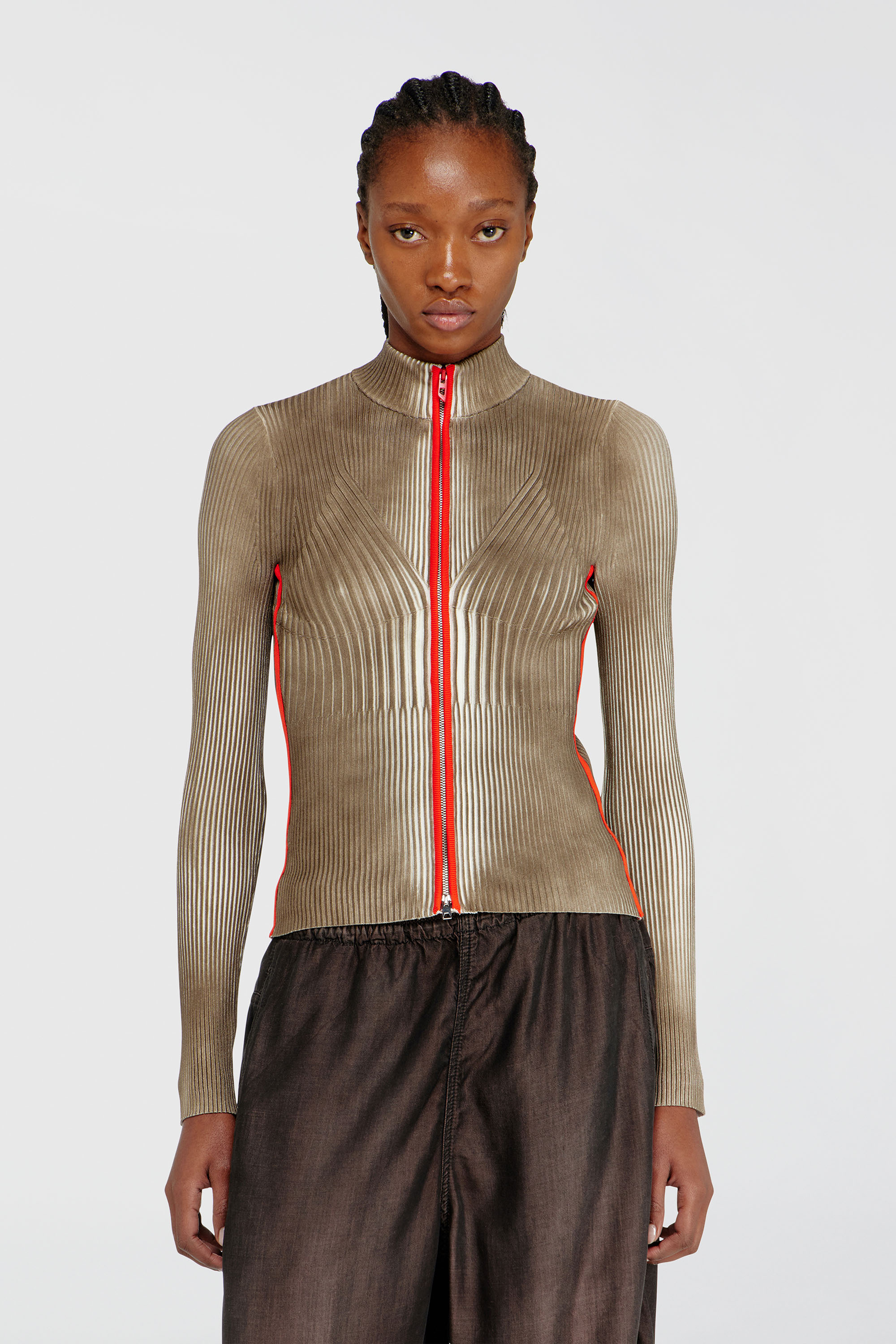 Diesel - M-SARMA, C&aacute;rdigan de punto ribeteado con bandas en contraste Mujer in Multicolor - 1