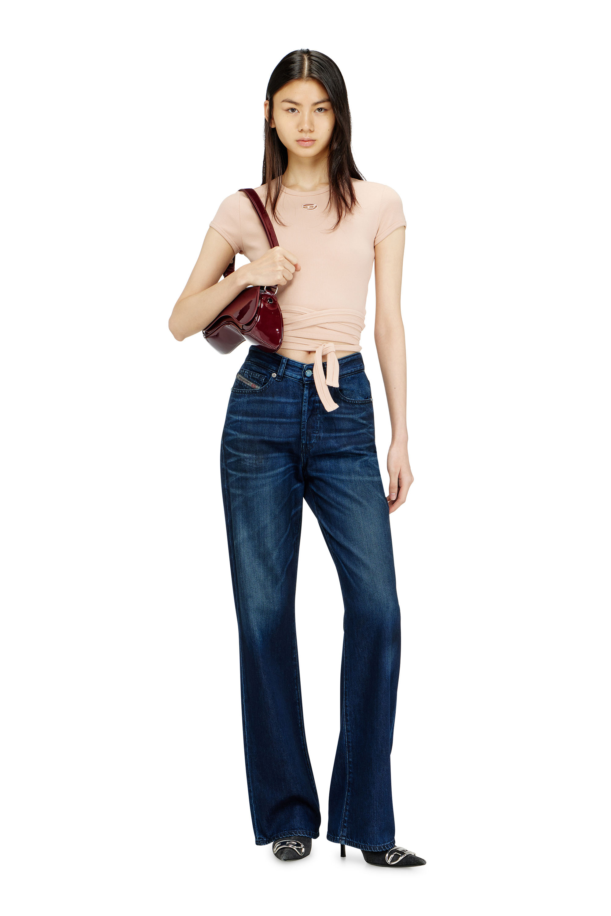 Diesel - T-BUNNY-TAIL-S1, Top de canal&eacute; con cordones envolventes Mujer in ToBeDefined - 1