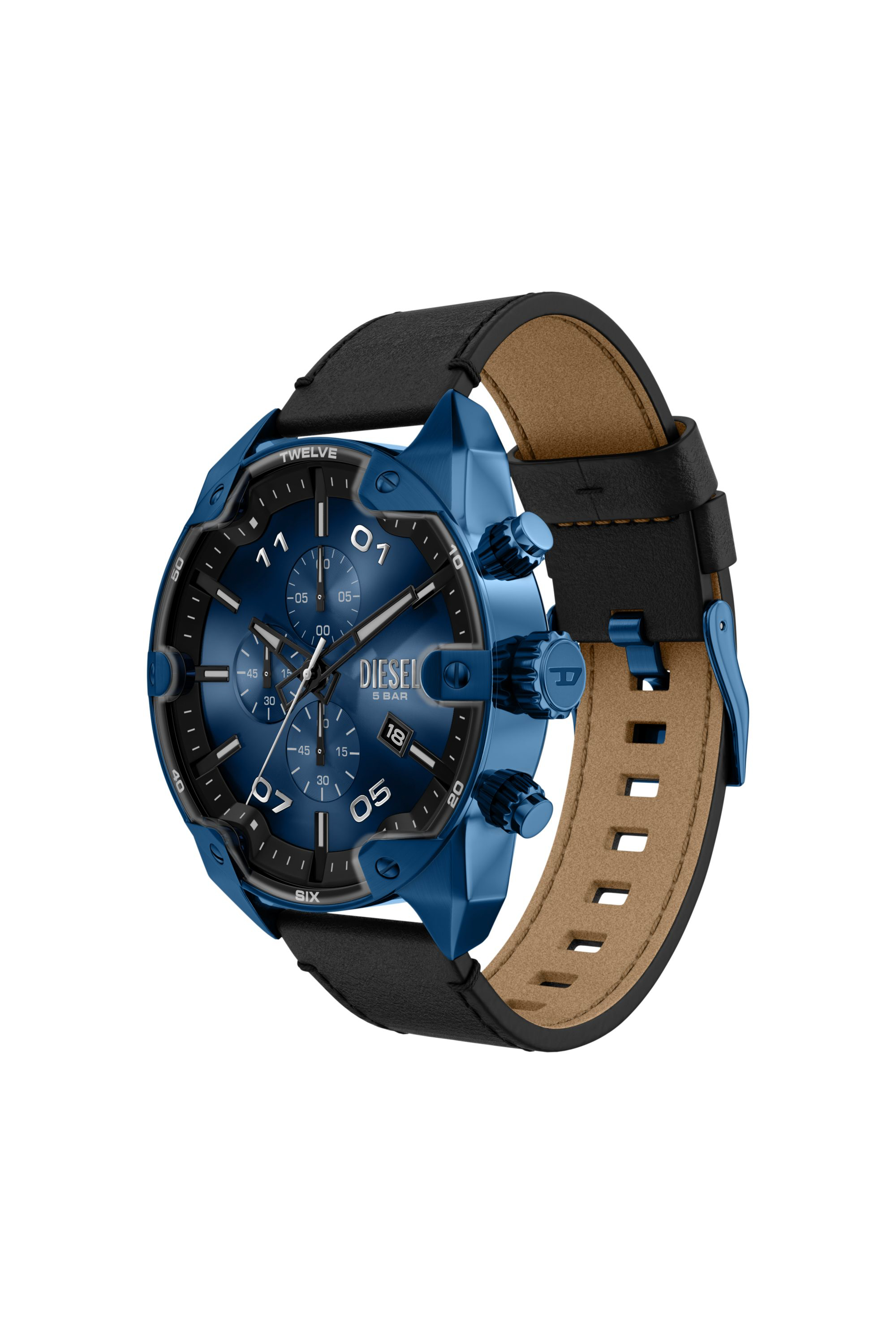 Diesel - DZ4703 WATCH, Reloj Spiked con correa de cuero Hombre in Multicolor - 7