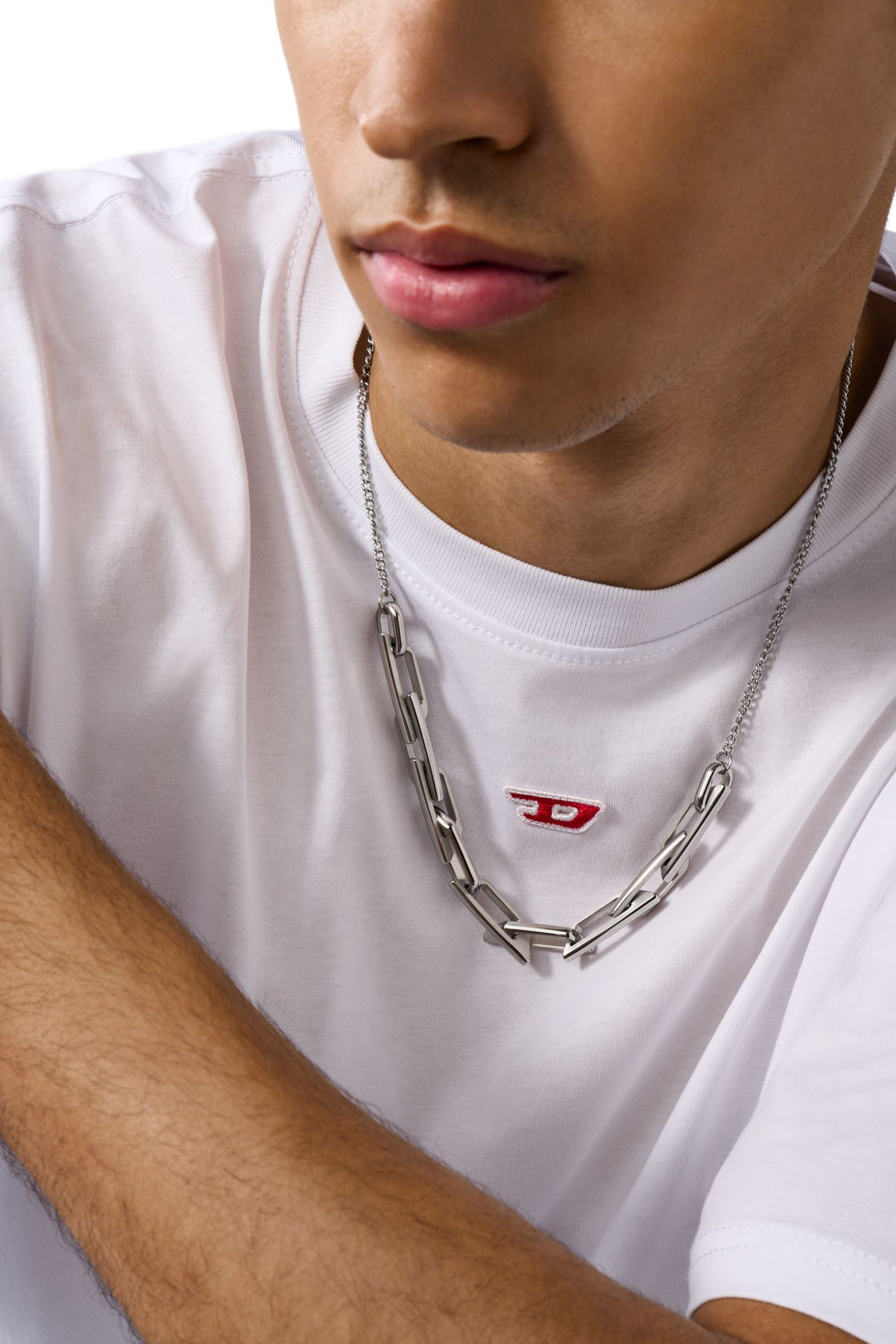 Diesel - DX1578040 JEWEL, Collar de cadena de acero inoxidable Unisex in Plateado - 3