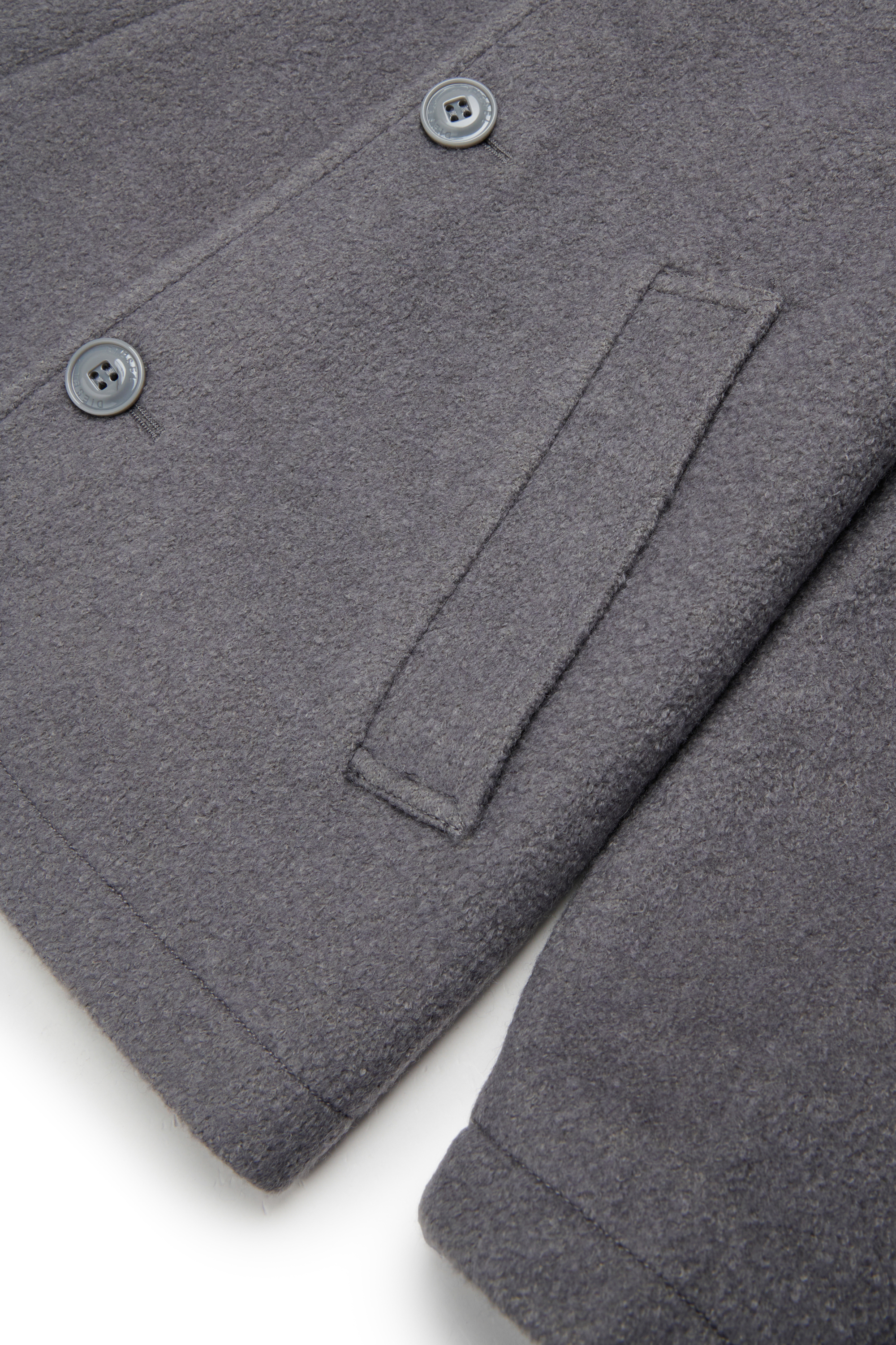 Diesel - JASTONEOUT, Abrigo de mezcla de lana con capucha desmontable Hombre in Gris - 4