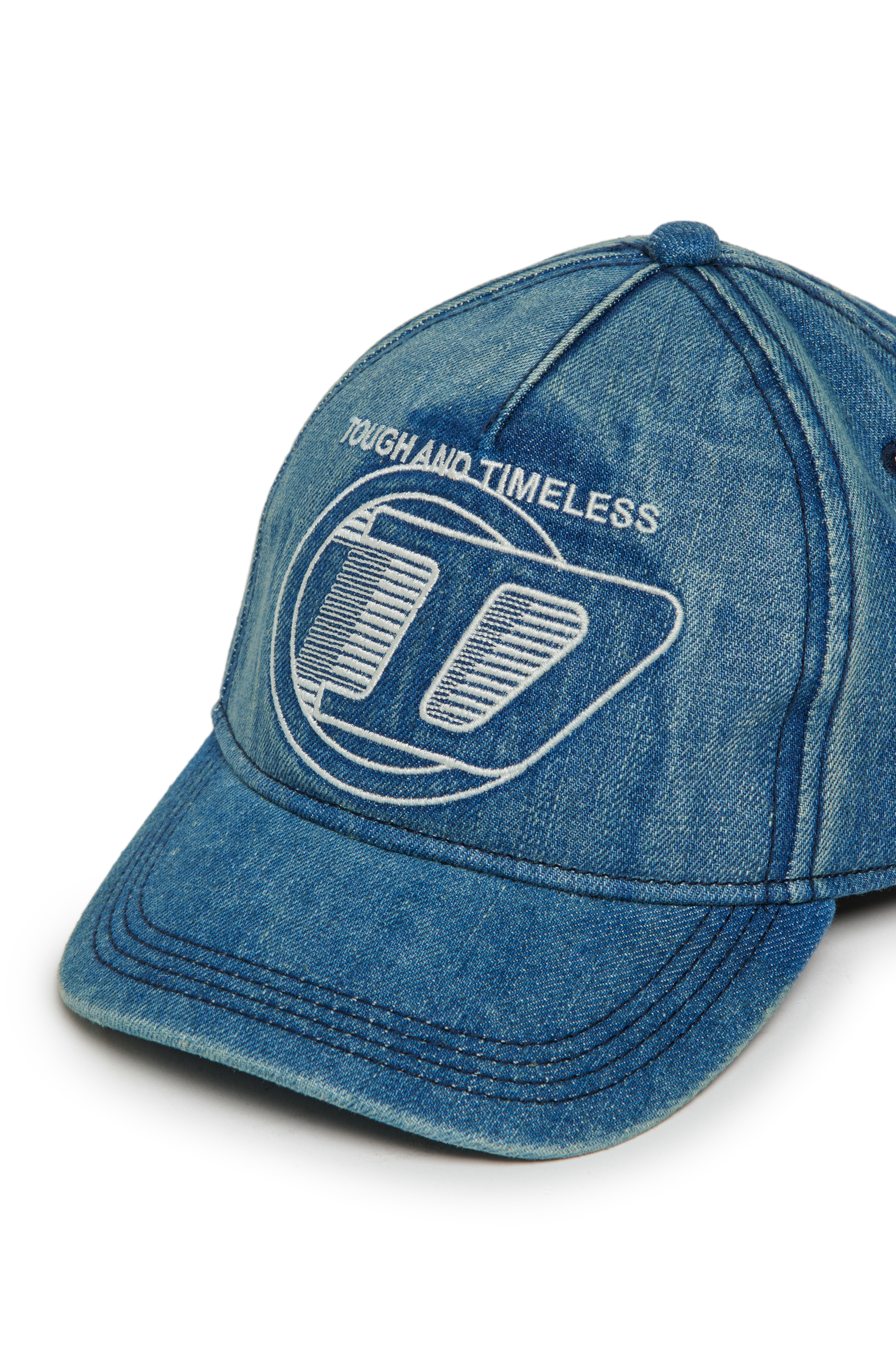 Diesel - FARBIT, Gorra de b&eacute;isbol de denim con D bordada Hombre in Azul marino - 3