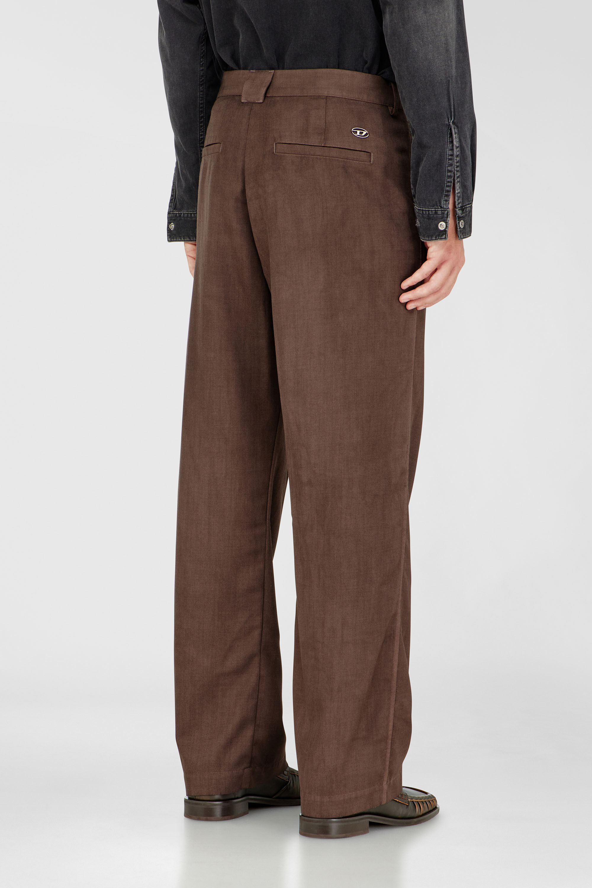 Diesel - P-HANT-CHINO-AECB, Pantal&oacute;n chino de lana stretch ligera Hombre in Marr&oacute;n - 4
