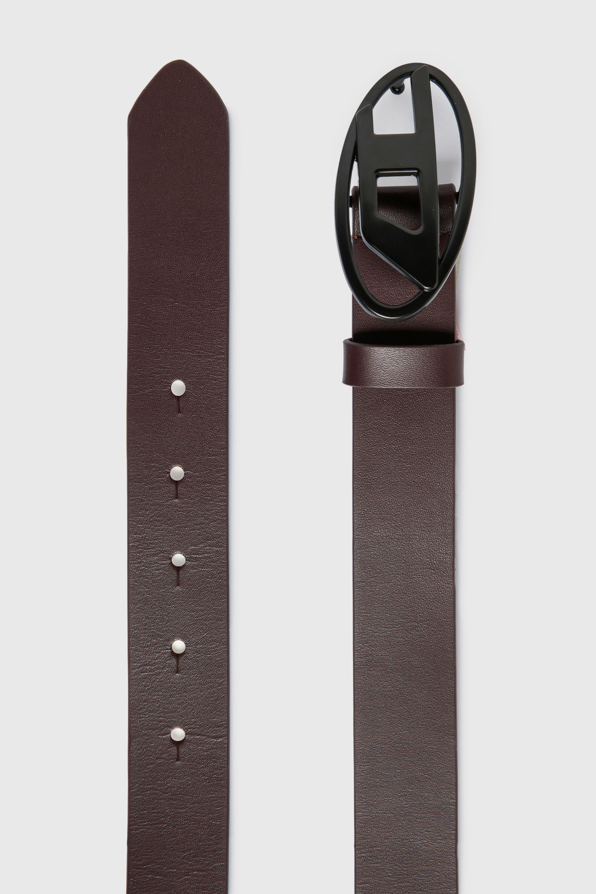 Diesel - B1DRN, Cintur&oacute;n de piel de 3 cm con hebilla Oval D Unisex in Marr&oacute;n - 2