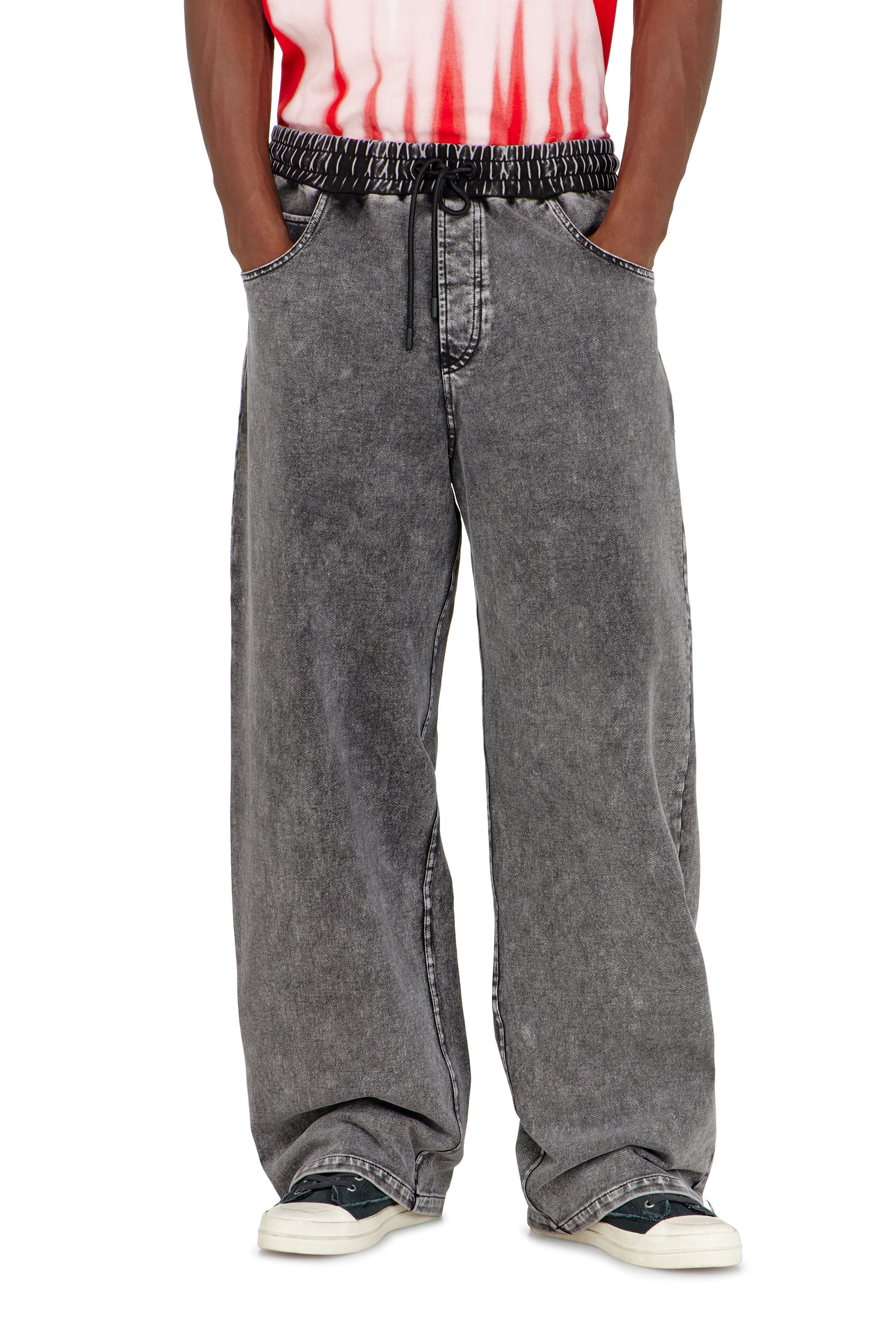 Diesel - P-STUK, Pantal&oacute;n de ch&aacute;ndal efecto denim Hombre in Gris - 2