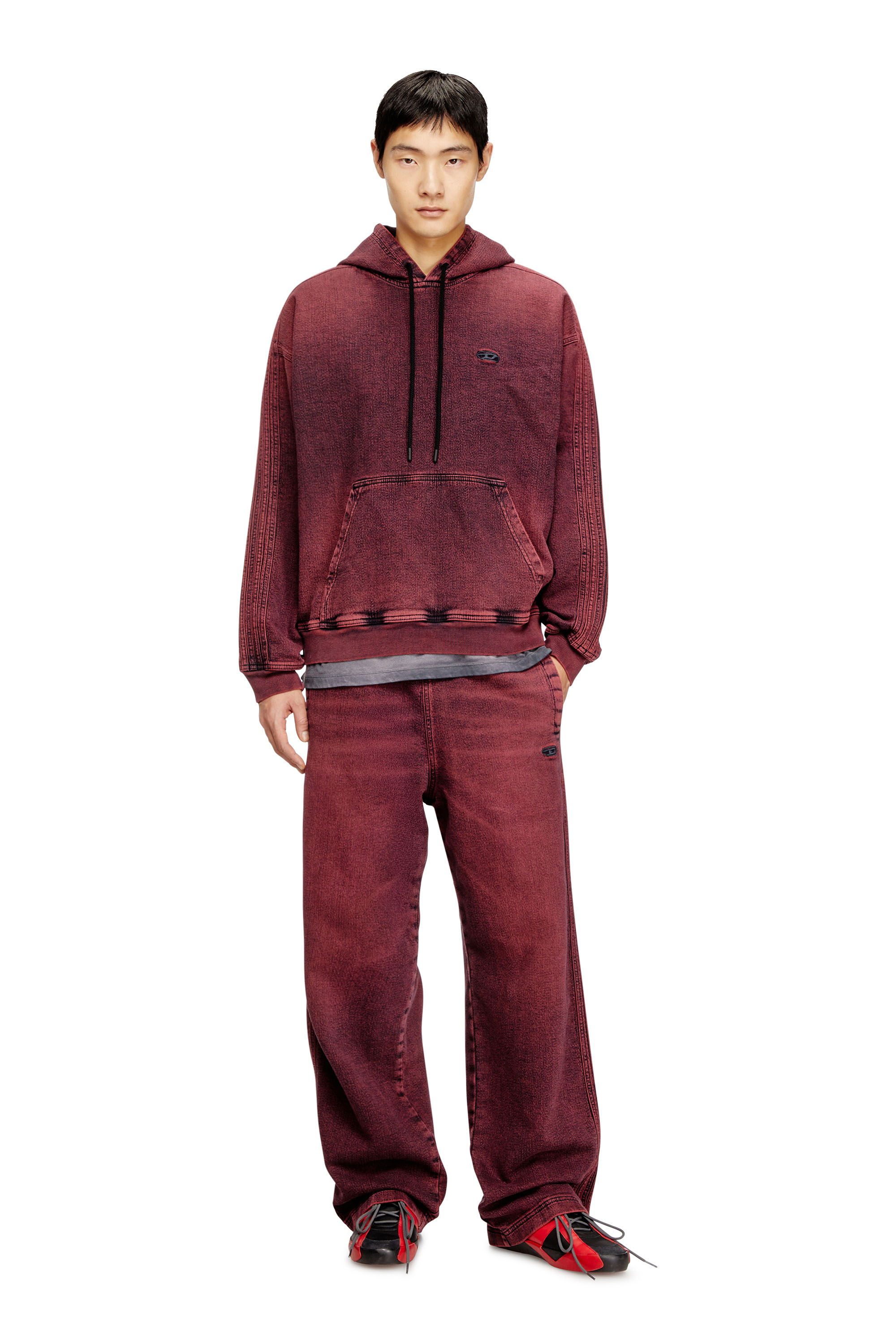 Diesel - Relaxed D-Martyans Track Denim 09Q50 Hombre, Rojo - 2