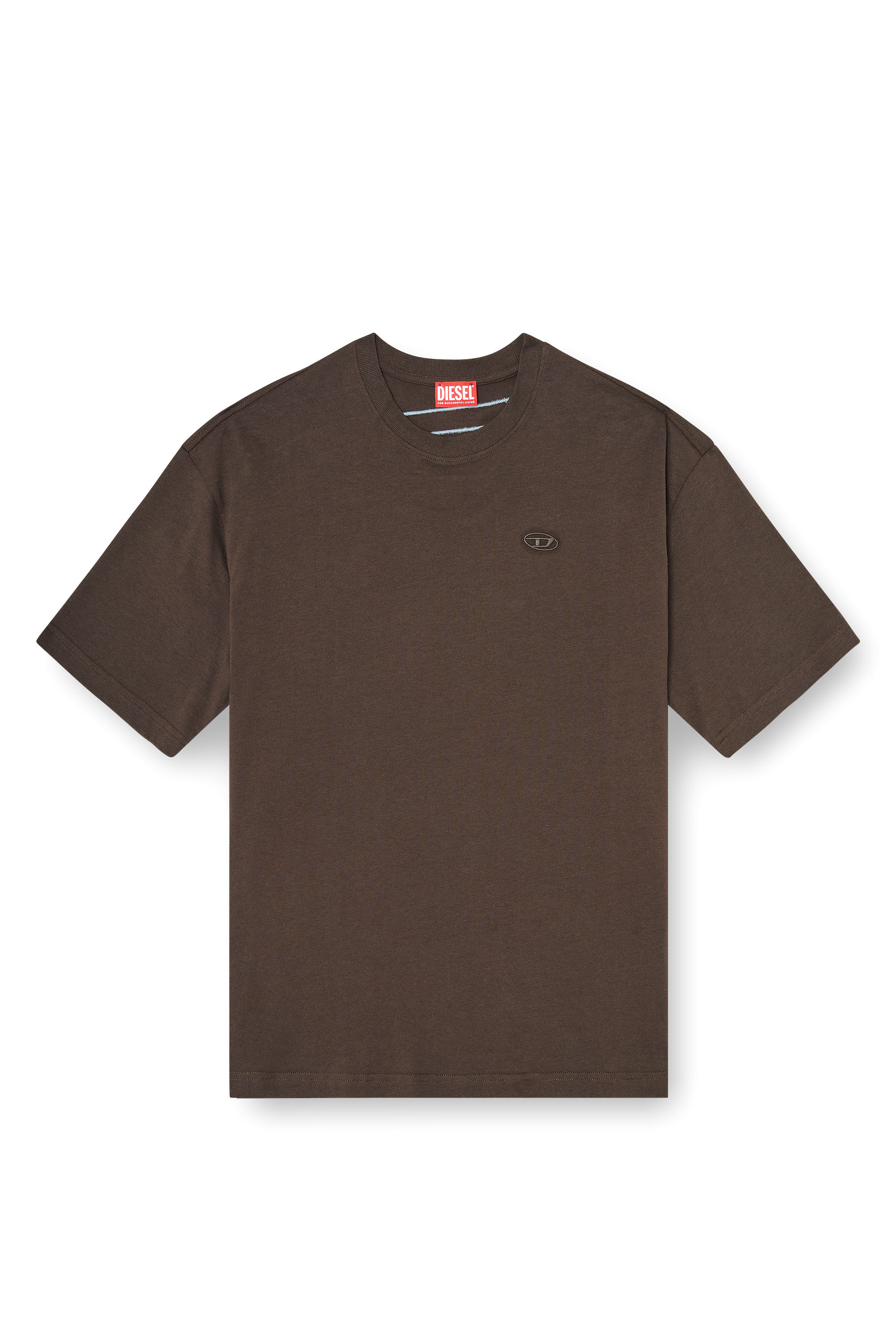 Diesel - T-BOGGY-MEGOVAL-D, Camiseta con bordado oval D grande Hombre in Marr&oacute;n - 3