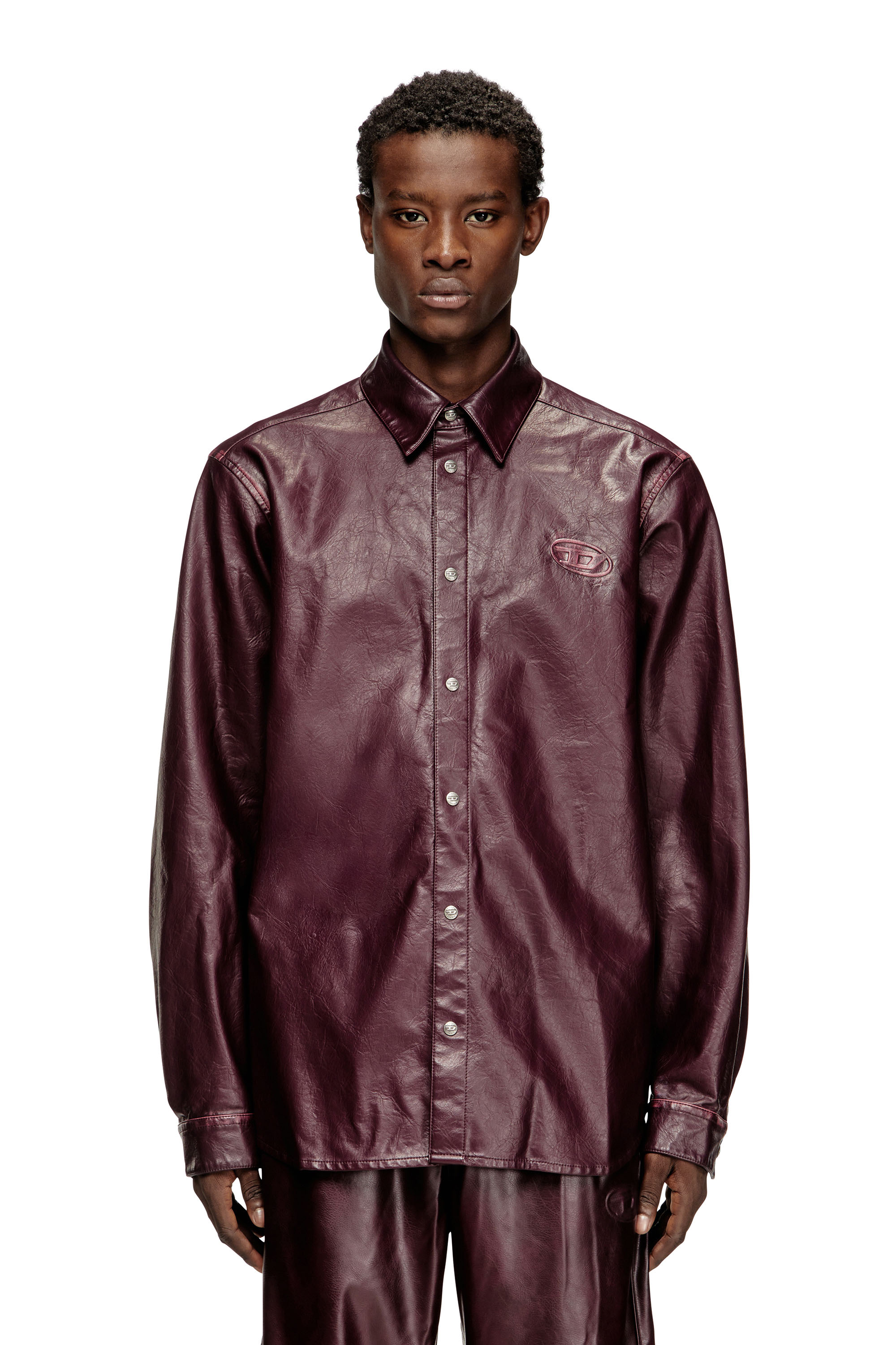 Diesel - FR-S-SIMPLY, Camisa con logotipo en burgundy Hombre in Rojo - 1