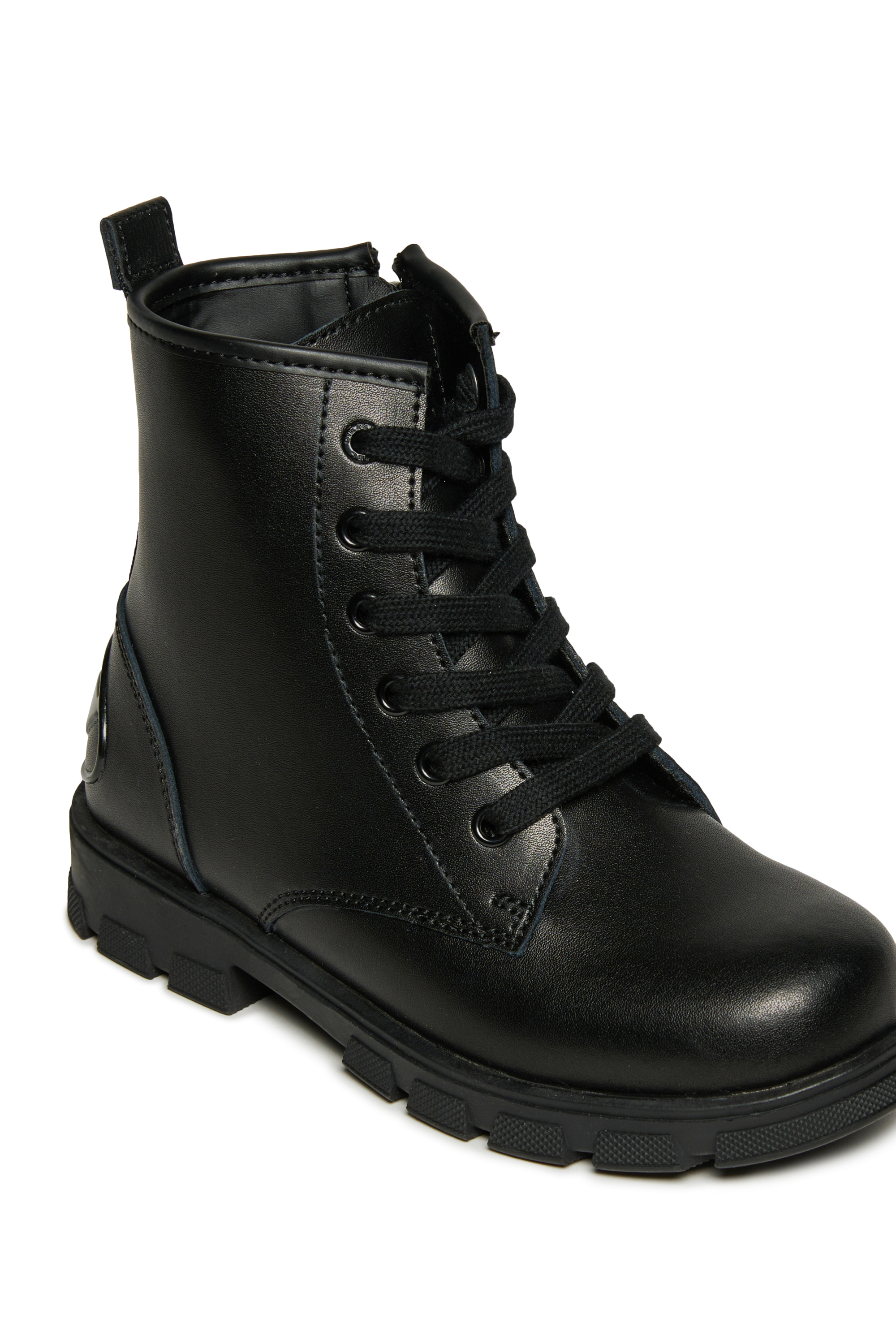 Diesel - D-HAMMER AK LACE, Botas de cuero D-Hammer con cremallera lateral Unisex in Negro - 4