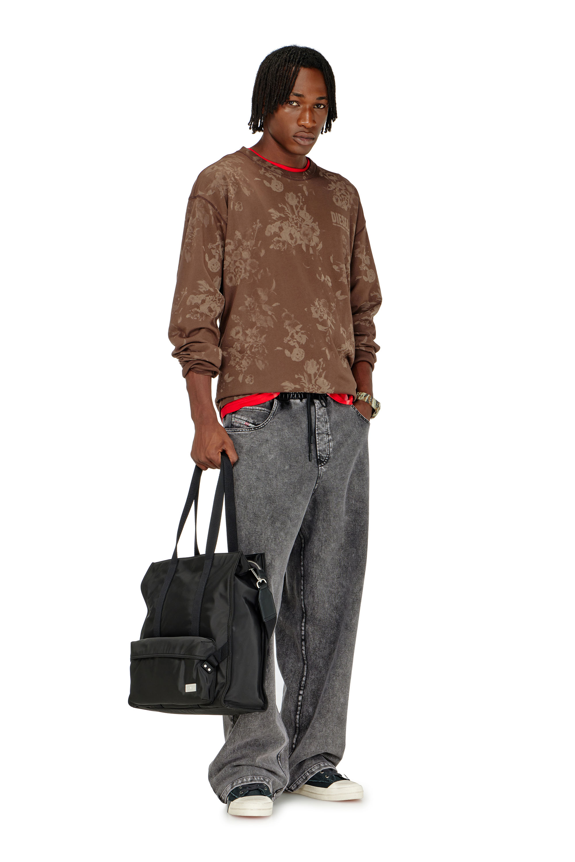 Diesel - P-STUK, Pantal&oacute;n de ch&aacute;ndal efecto denim Hombre in Gris - 1